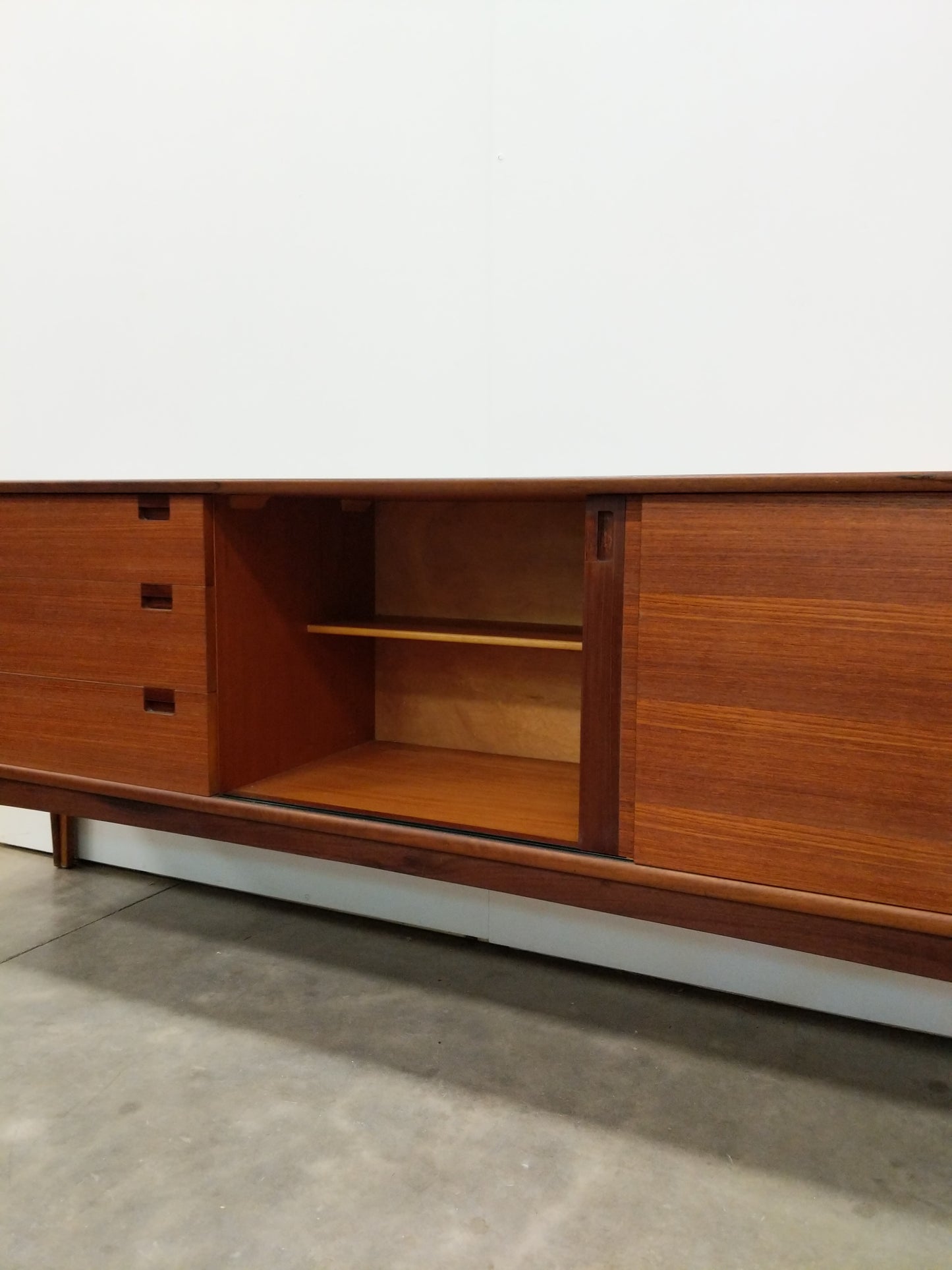 Vintage Mid Century Modern Teak Credenza