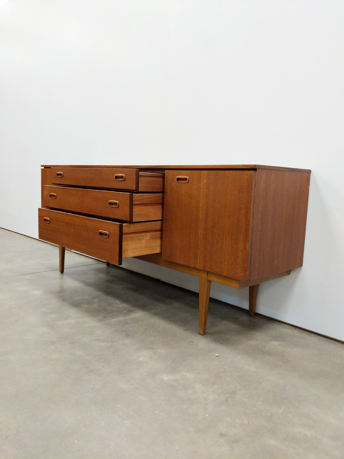 Vintage Mid Century Modern Teak Credenza
