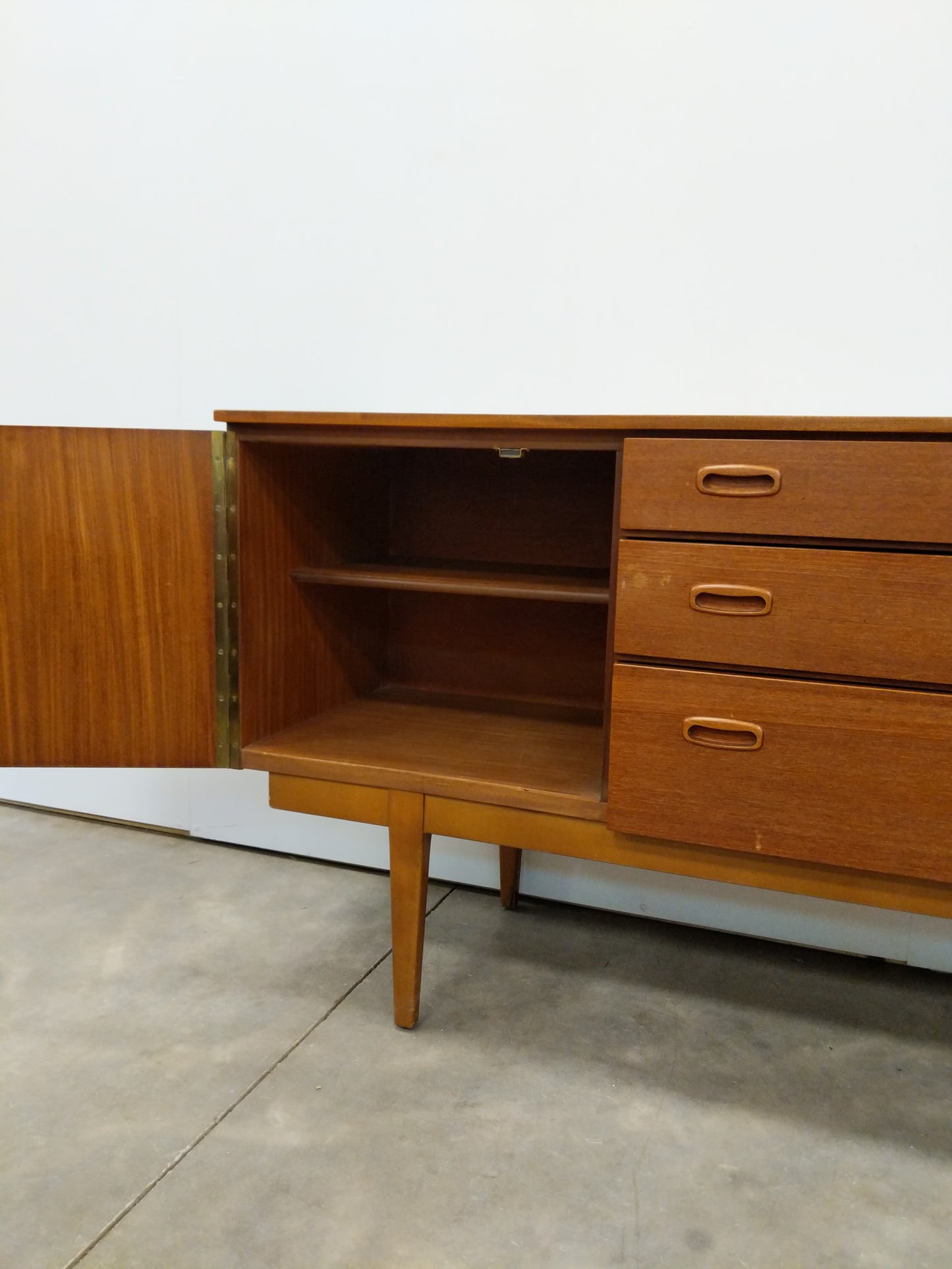 Vintage Mid Century Modern Teak Credenza