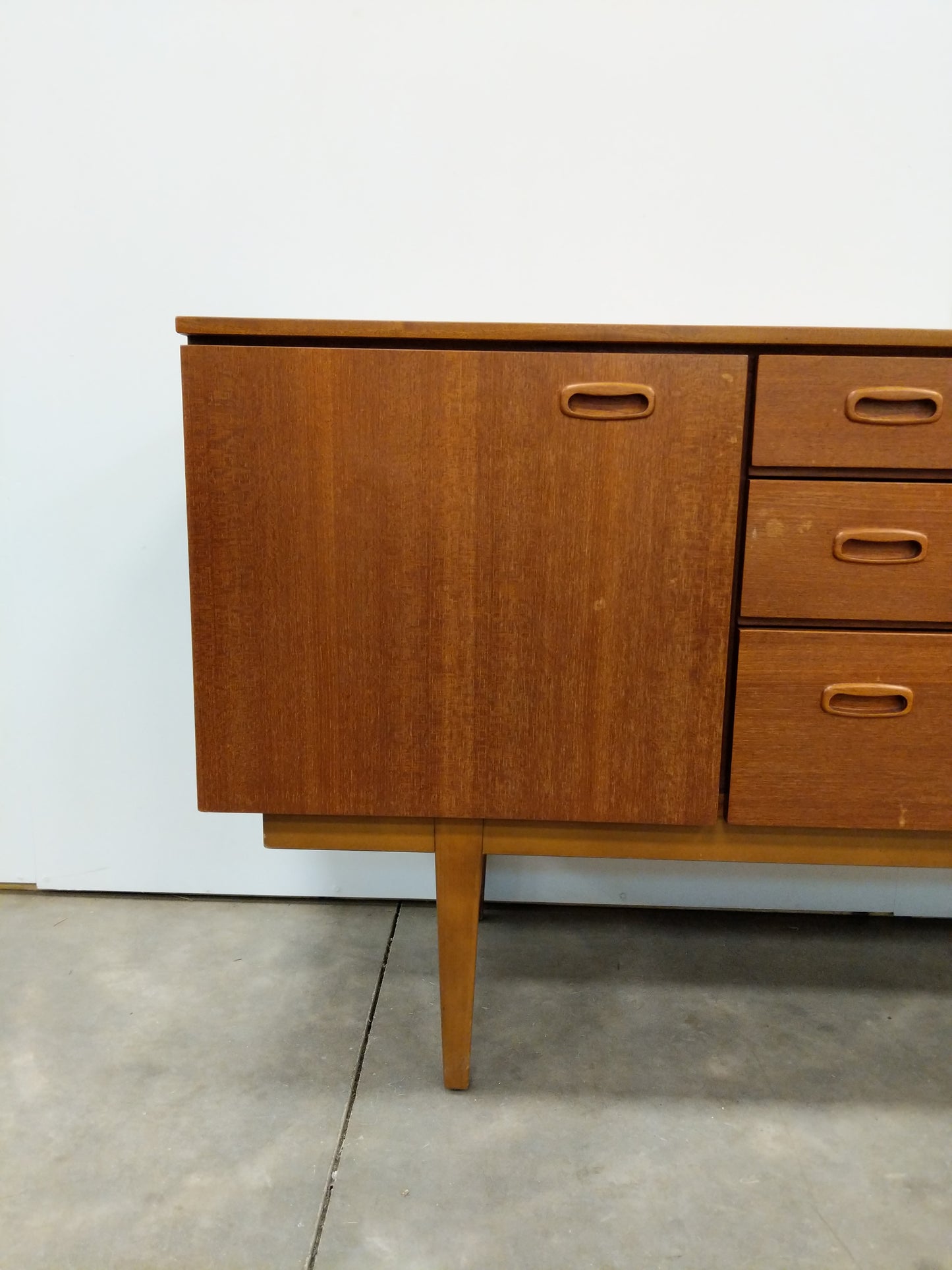 Vintage Mid Century Modern Teak Credenza