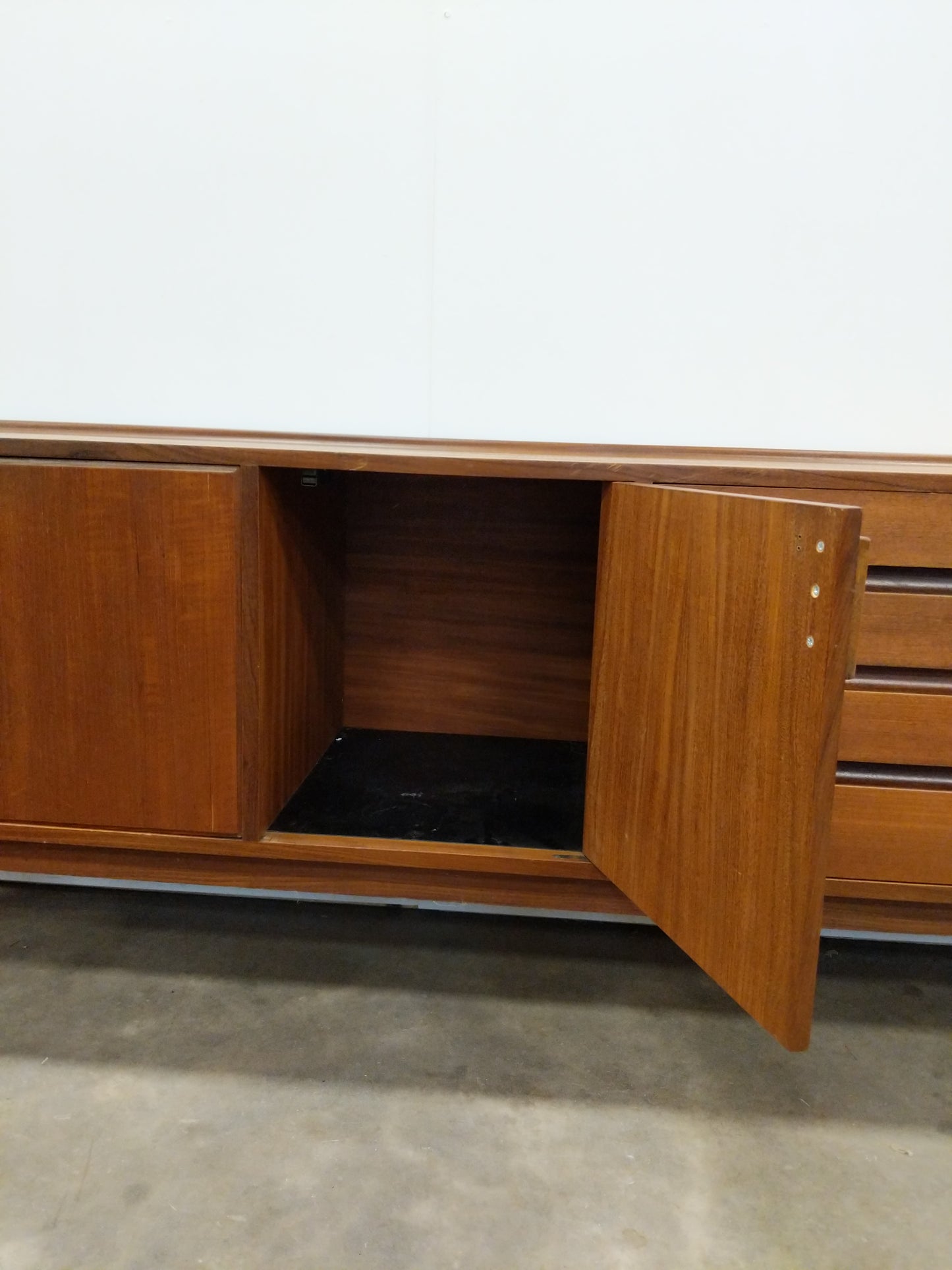 Vintage Mid Century Modern Teak Credenza