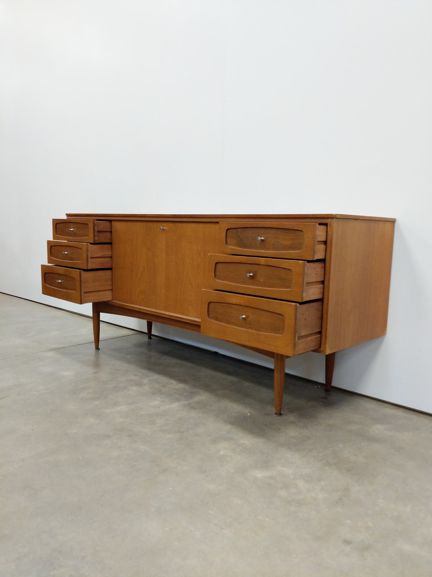 Vintage Mid Century Modern Teak Credenza