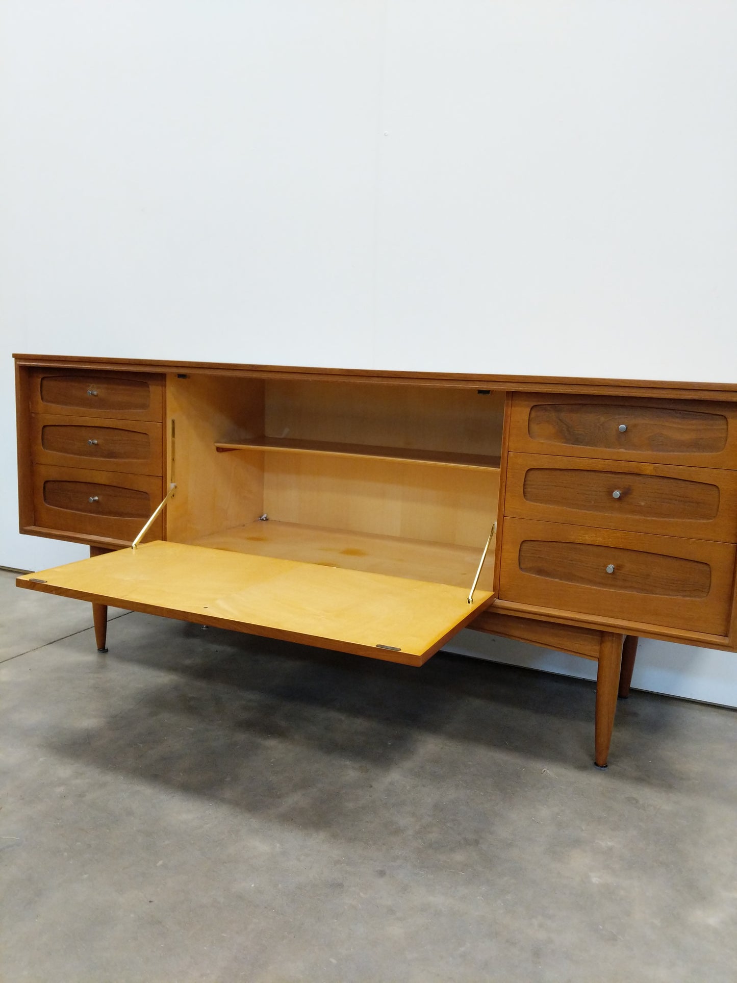 Vintage Mid Century Modern Teak Credenza