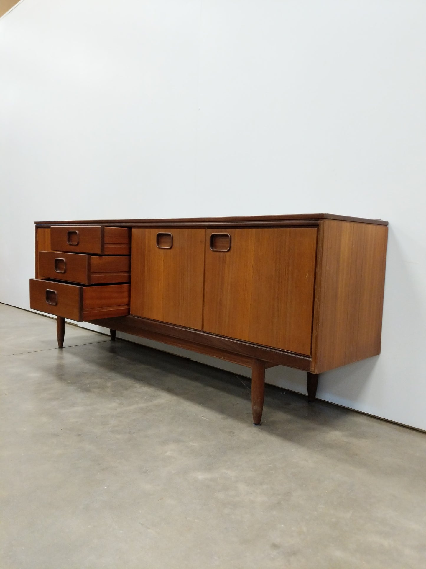 Vintage Mid Century Modern Teak Credenza by William Lawrence