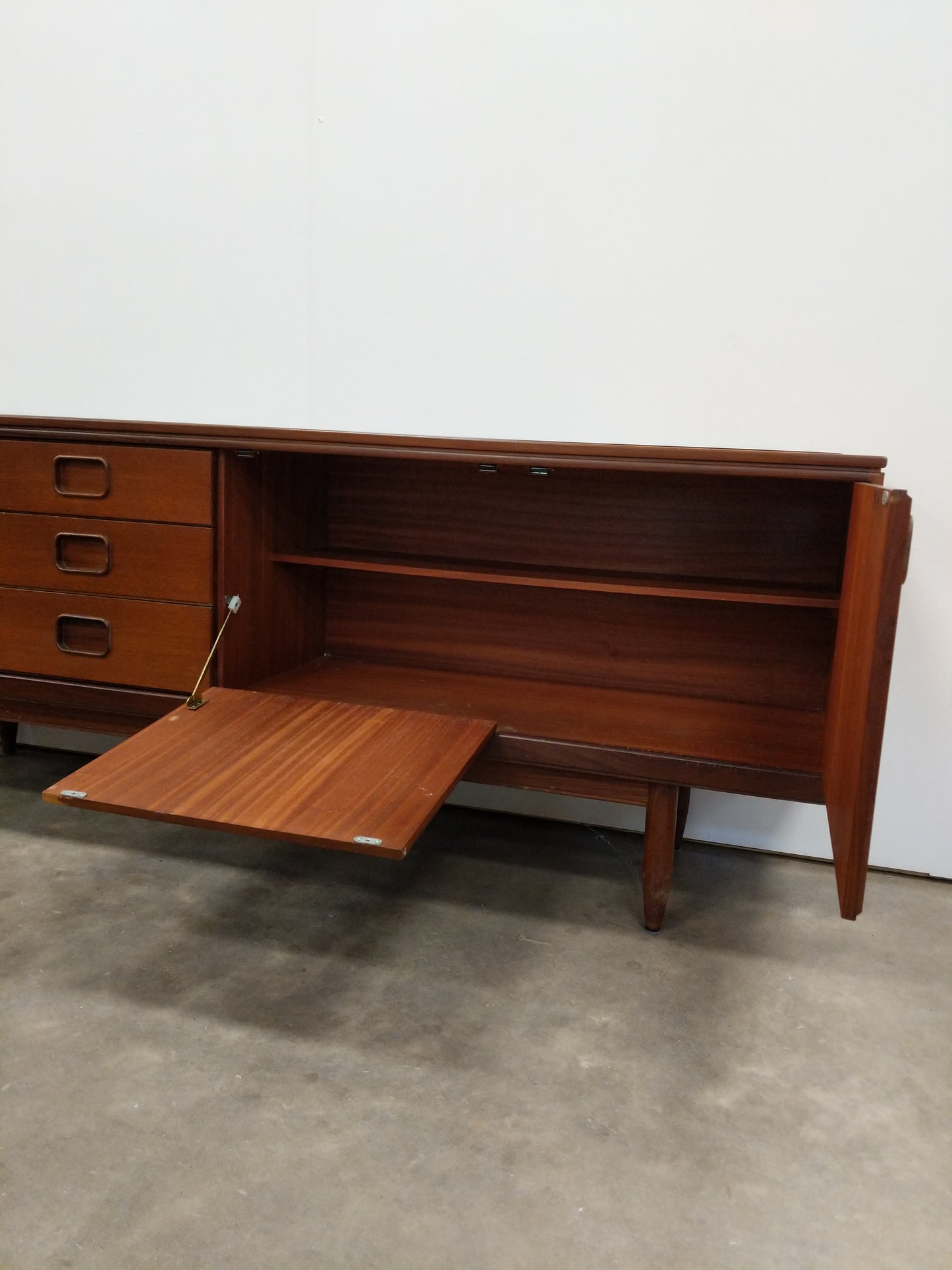 Vintage Mid Century Modern Teak Credenza by William Lawrence