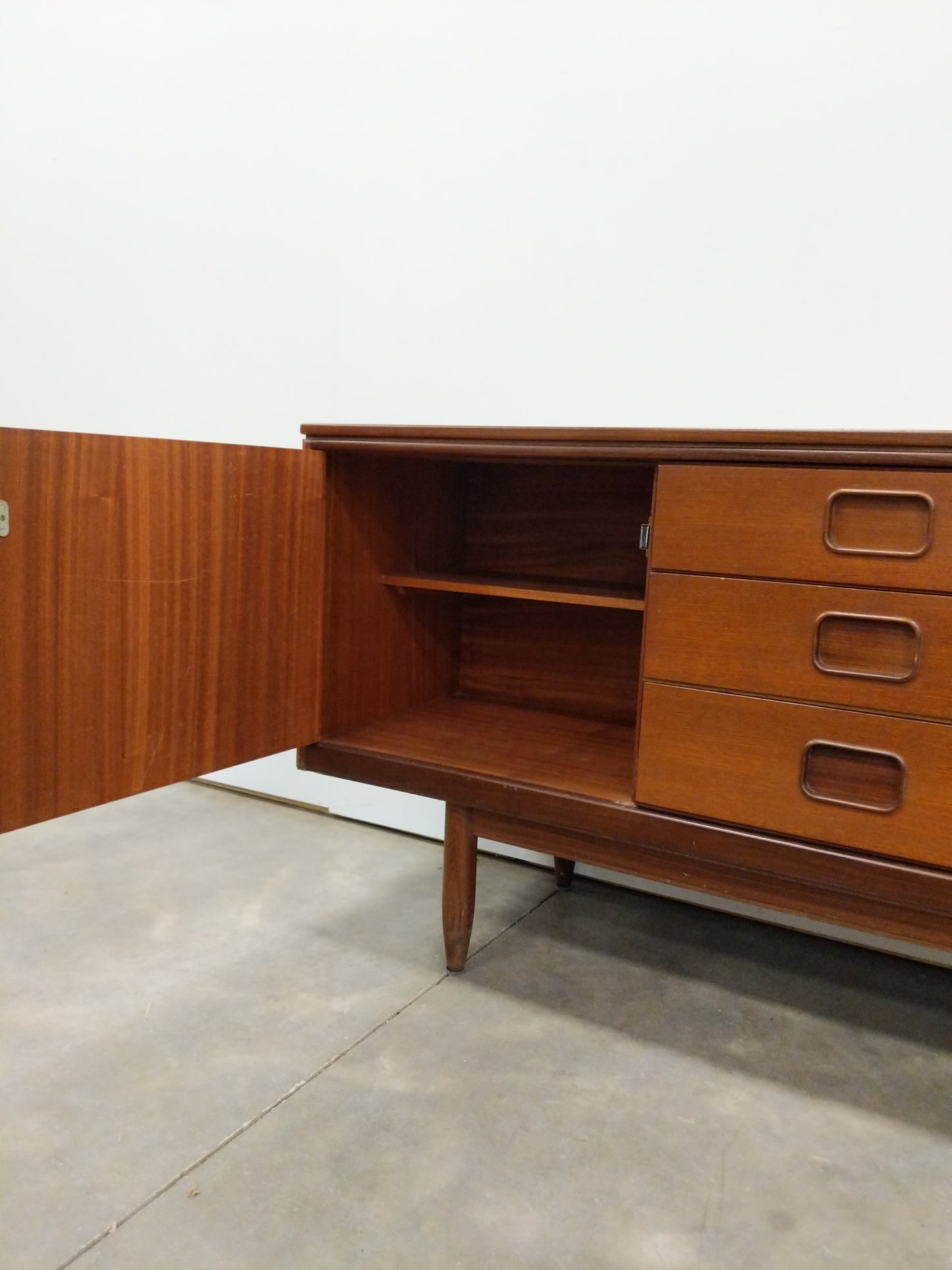 Vintage Mid Century Modern Teak Credenza by William Lawrence