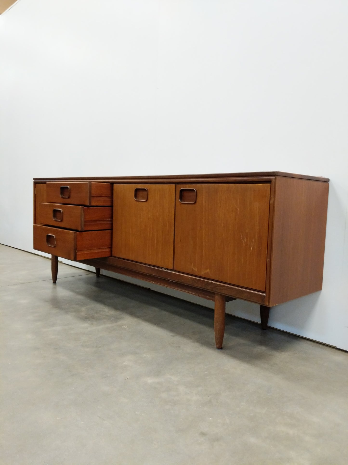 Vintage Mid Century Modern Teak Credenza by William Lawrence