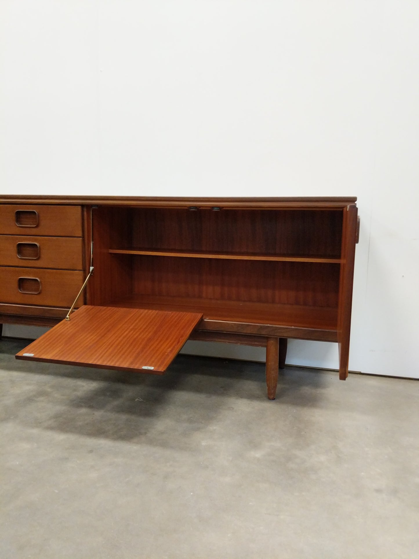Vintage Mid Century Modern Teak Credenza by William Lawrence