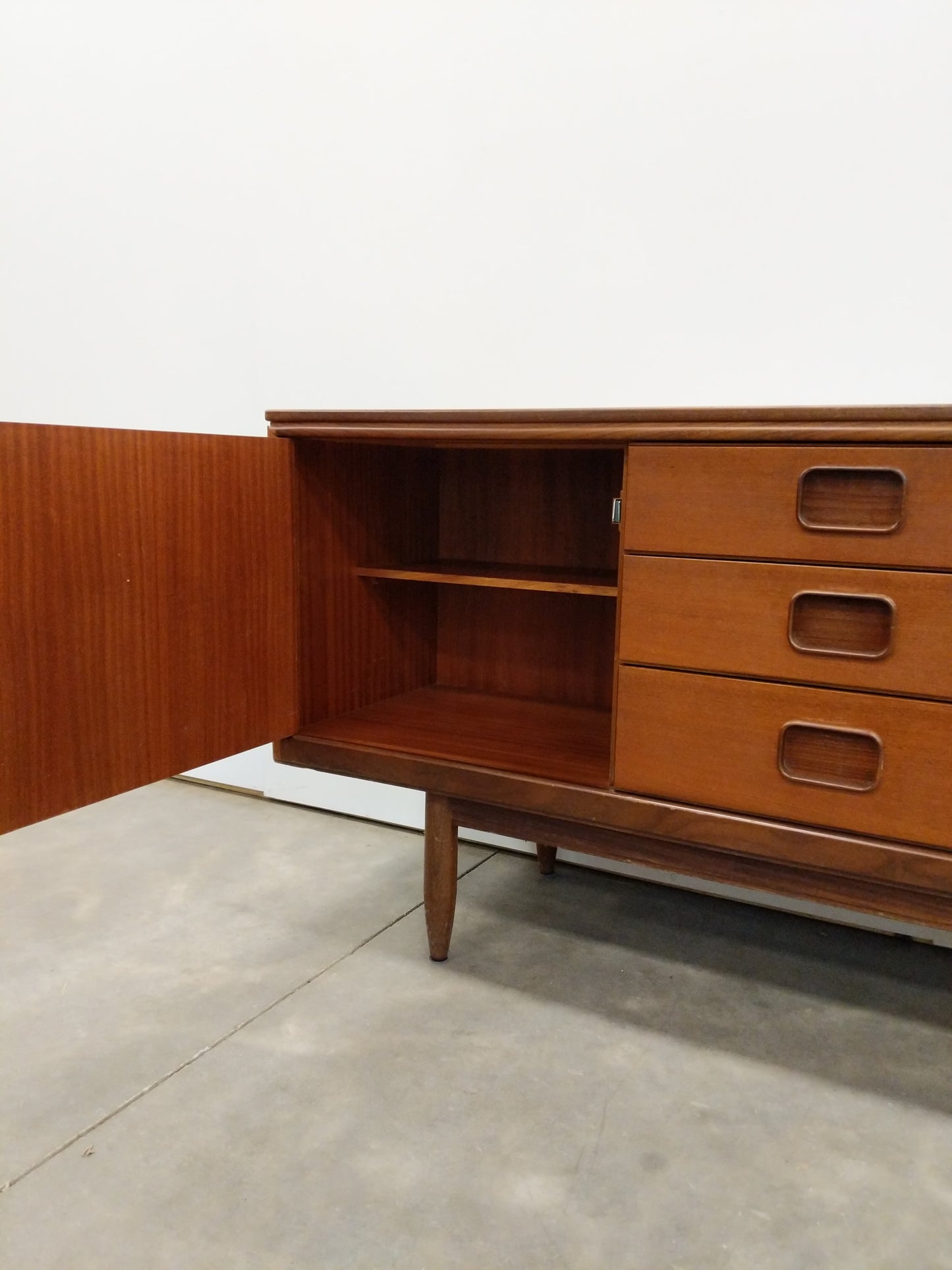 Vintage Mid Century Modern Teak Credenza by William Lawrence