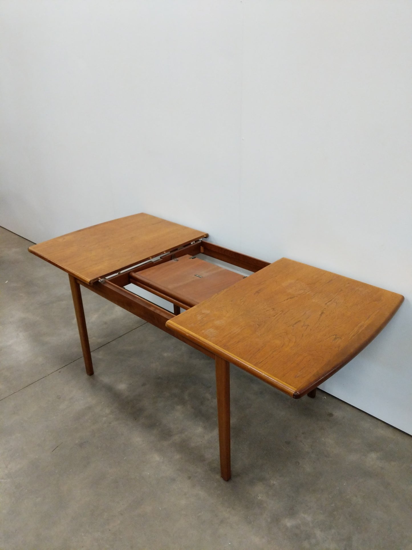 Vintage Mid Century Modern Teak Extendable Dining Table by Meredew