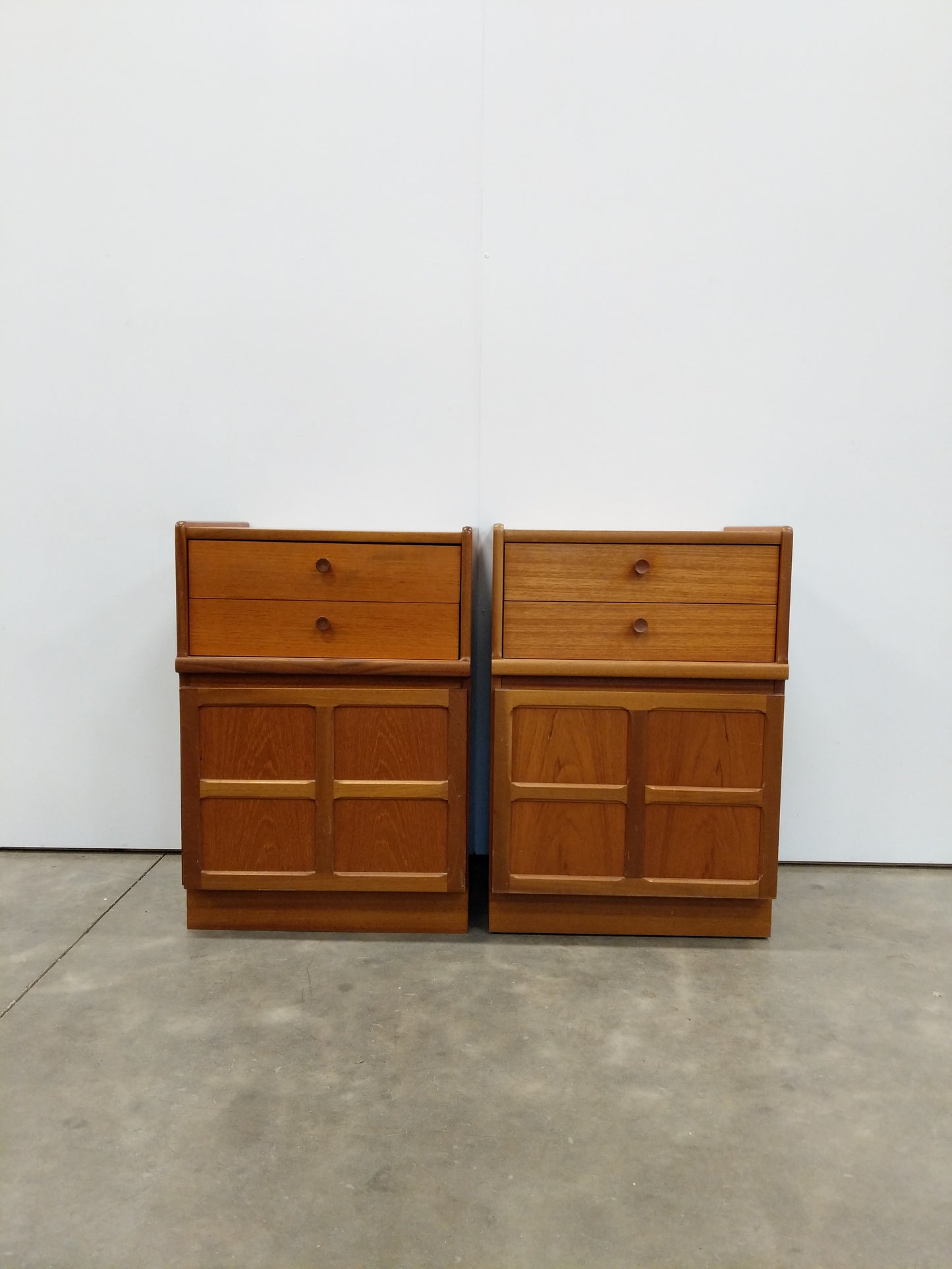 Pair of vintage Mid Century Modern Teak Nightstands by Nathan