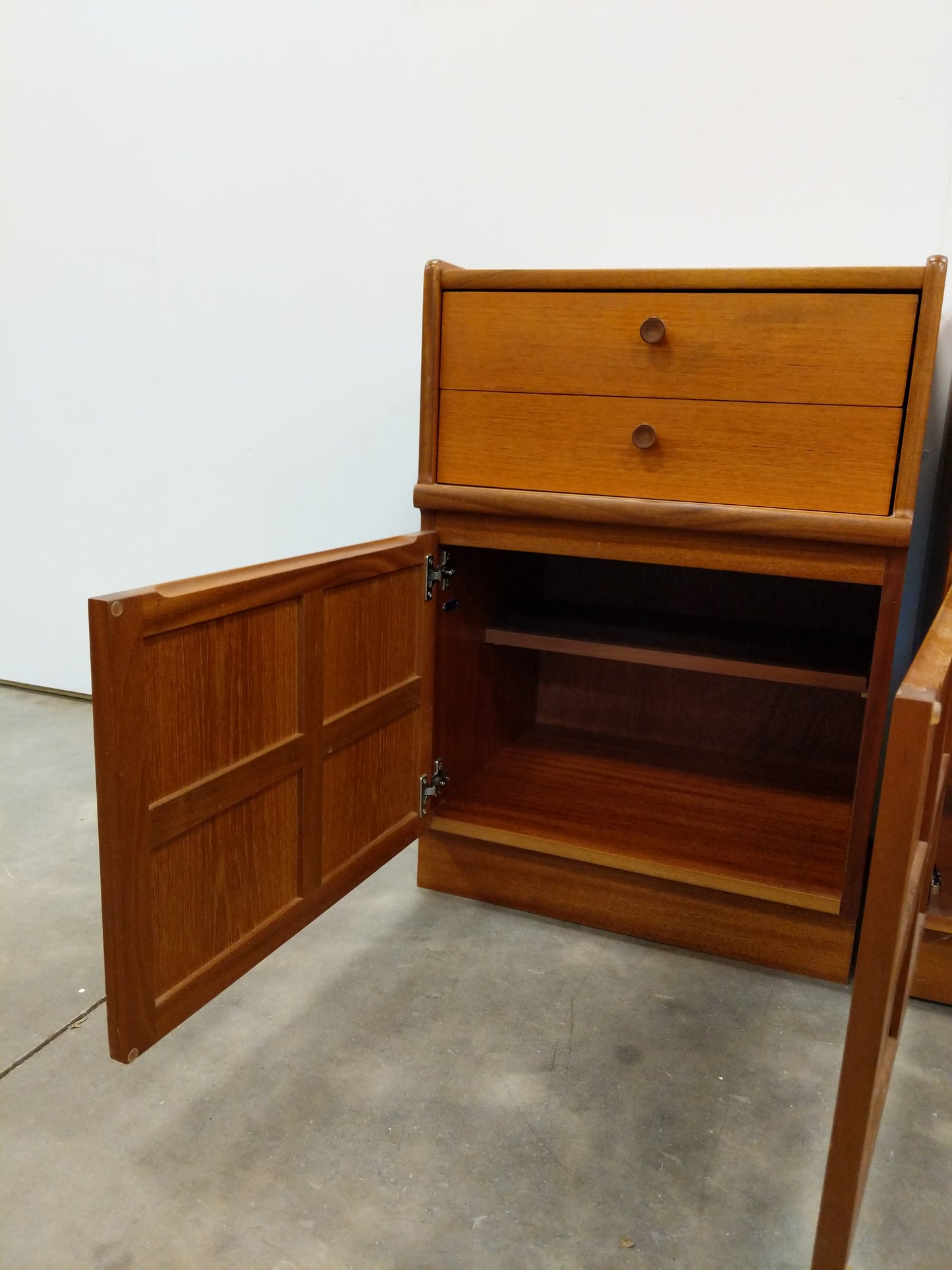 Pair of vintage Mid Century Modern Teak Nightstands by Nathan