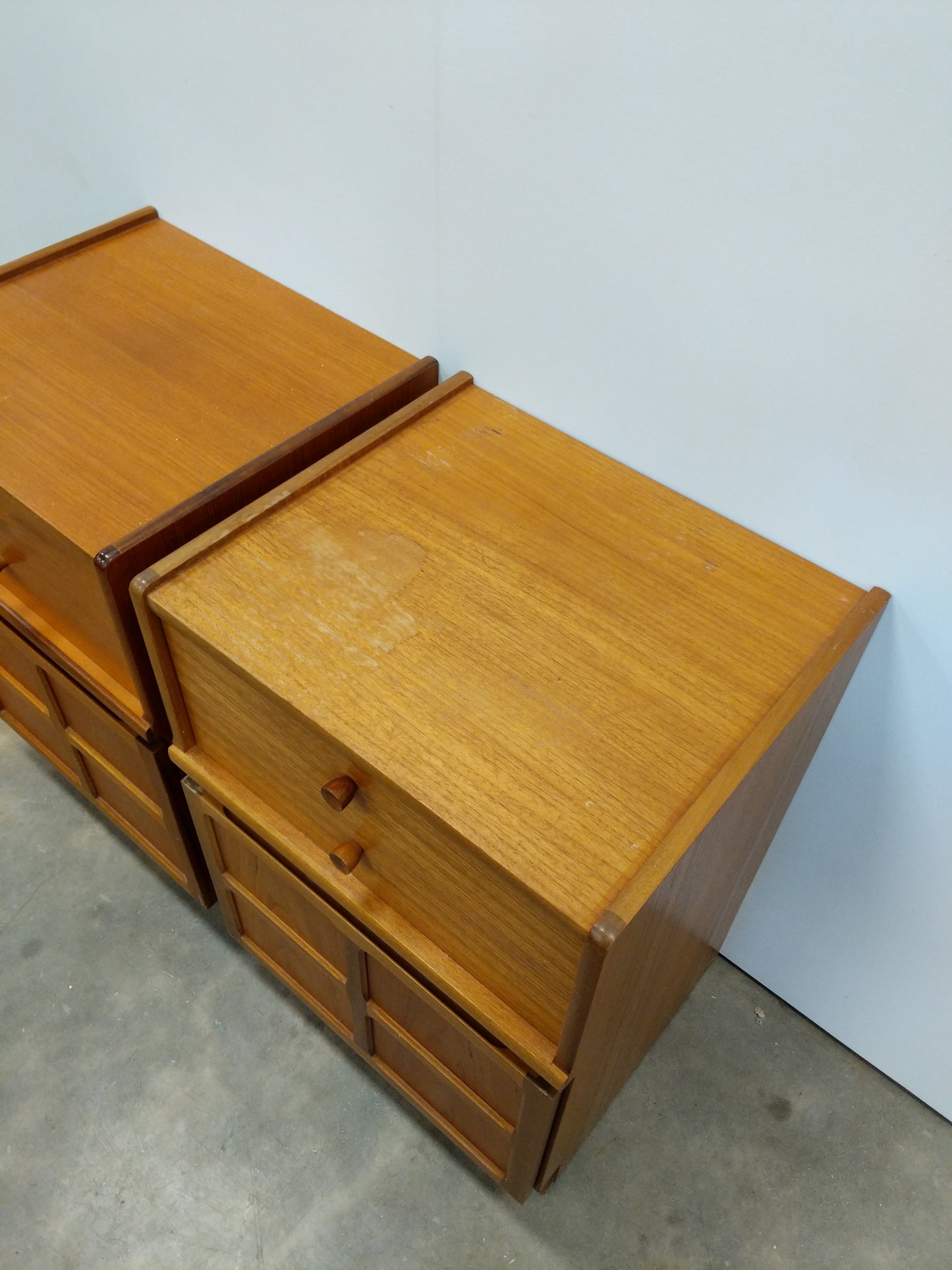 Pair of vintage Mid Century Modern Teak Nightstands by Nathan