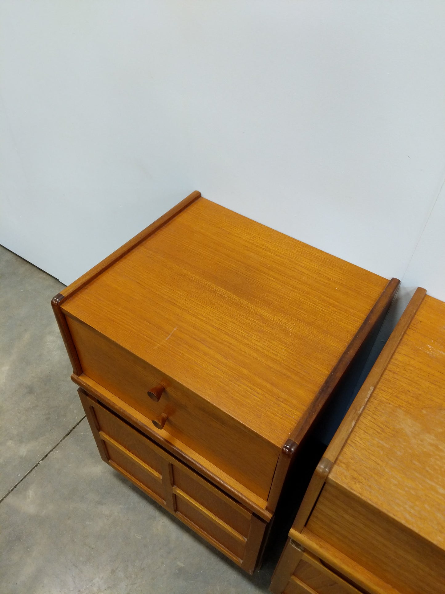 Pair of vintage Mid Century Modern Teak Nightstands by Nathan