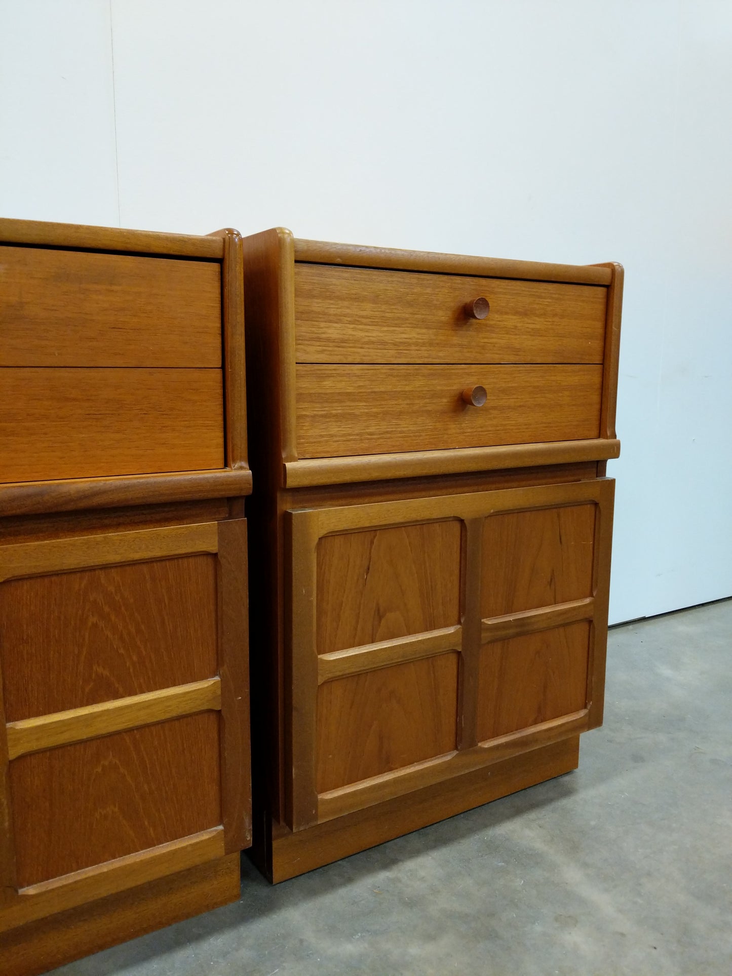 Pair of vintage Mid Century Modern Teak Nightstands by Nathan
