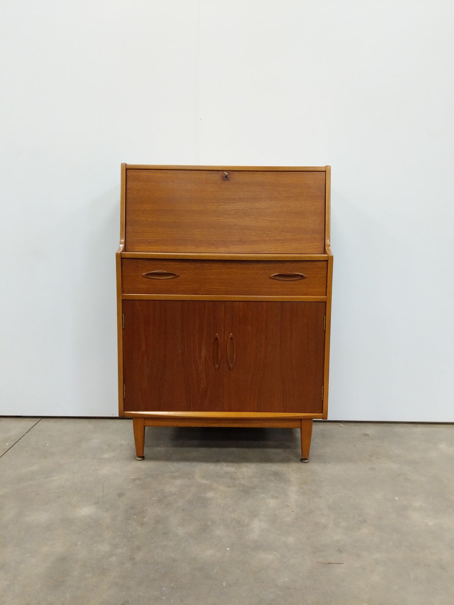 Vintage Mid Century Modern Teak Secretary Desk by Jentique