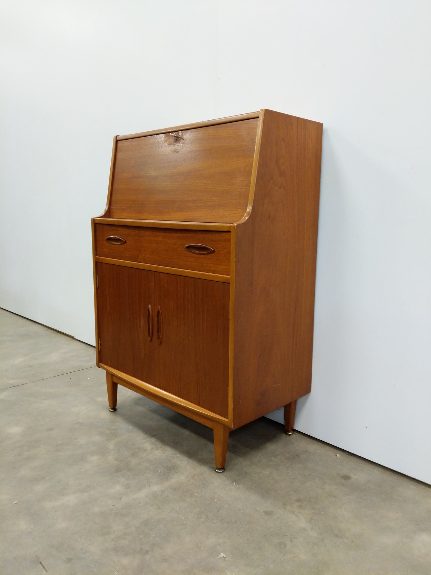 Vintage Mid Century Modern Teak Secretary Desk by Jentique