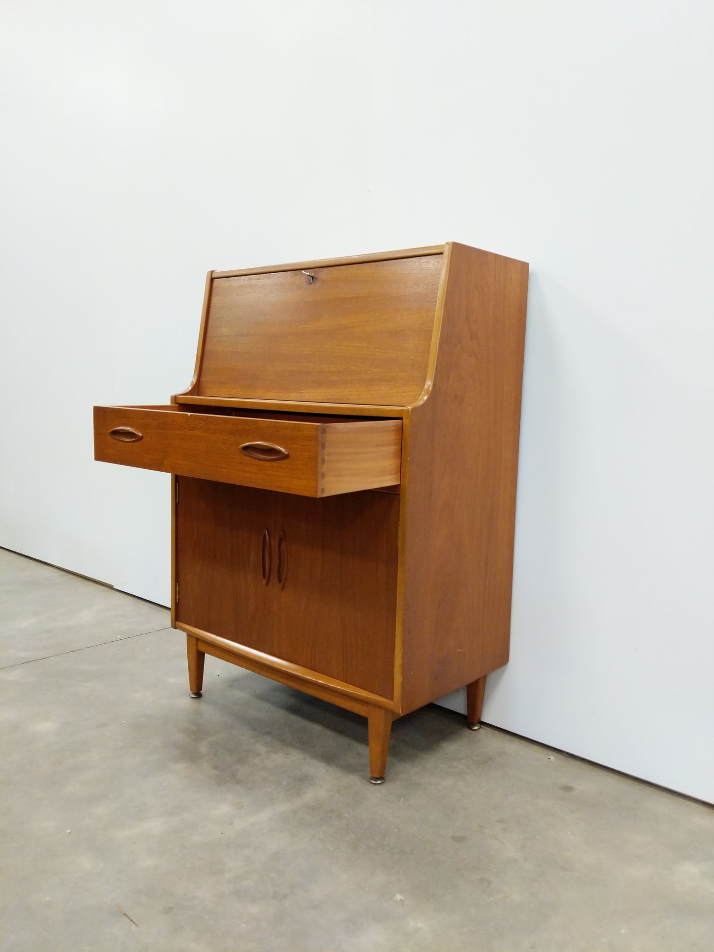 Vintage Mid Century Modern Teak Secretary Desk by Jentique