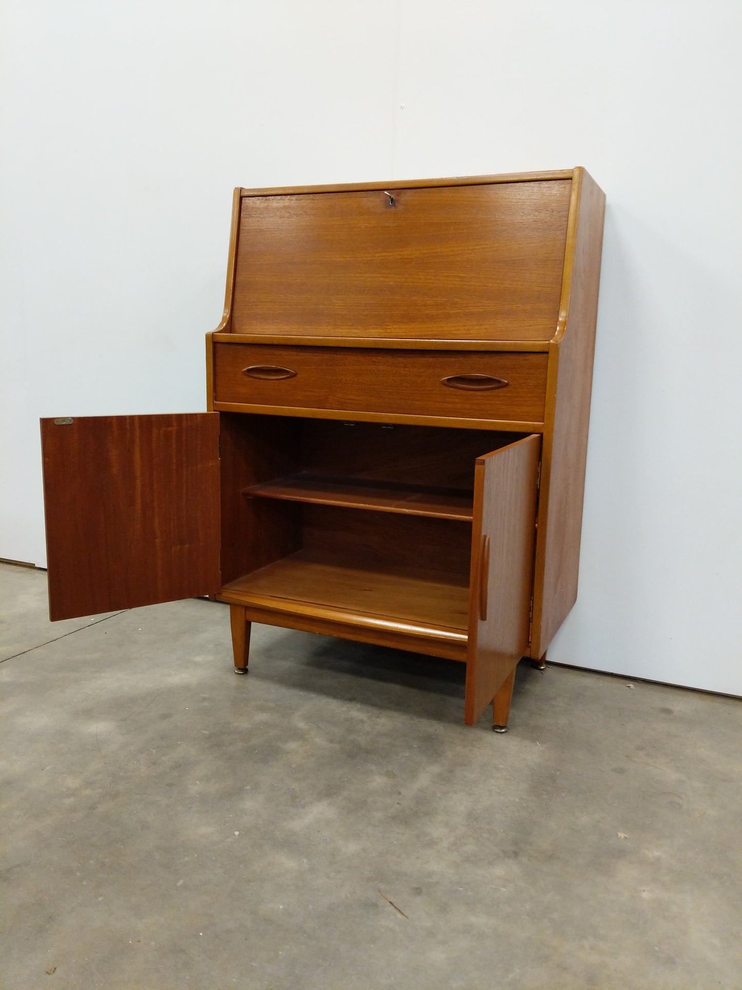 Vintage Mid Century Modern Teak Secretary Desk by Jentique