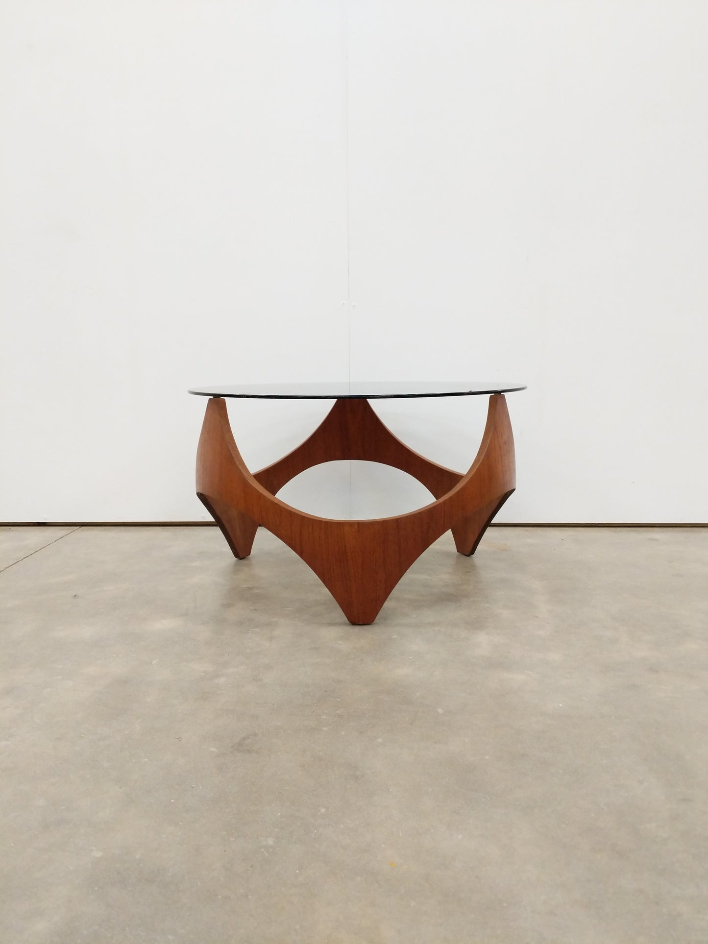 Vintage Mid Century Modern Teak and Glass Coffee Table