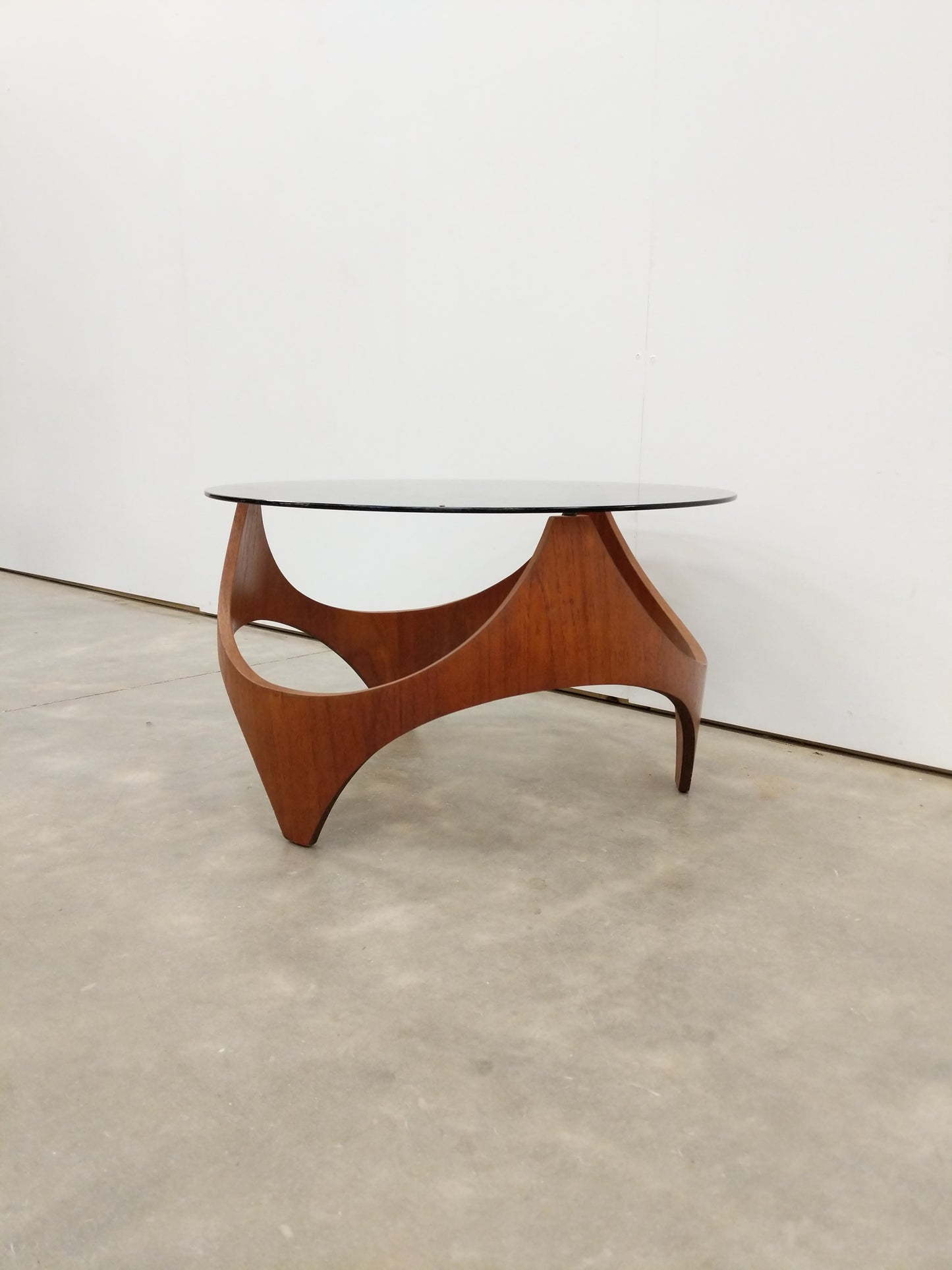 Vintage Mid Century Modern Teak and Glass Coffee Table