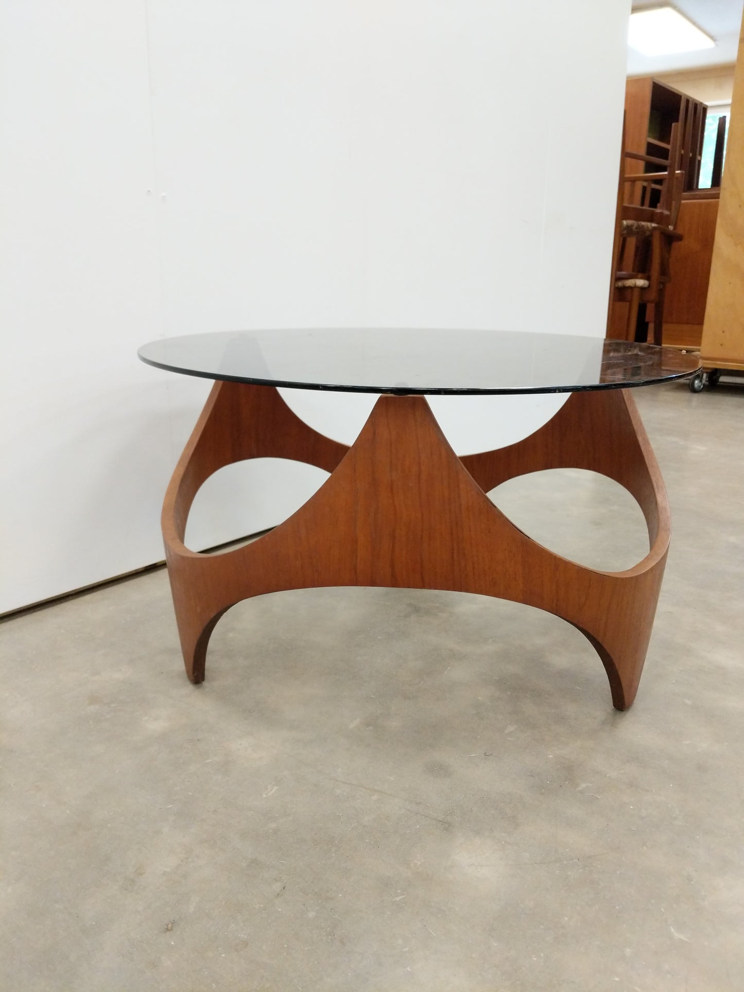 Vintage Mid Century Modern Teak and Glass Coffee Table