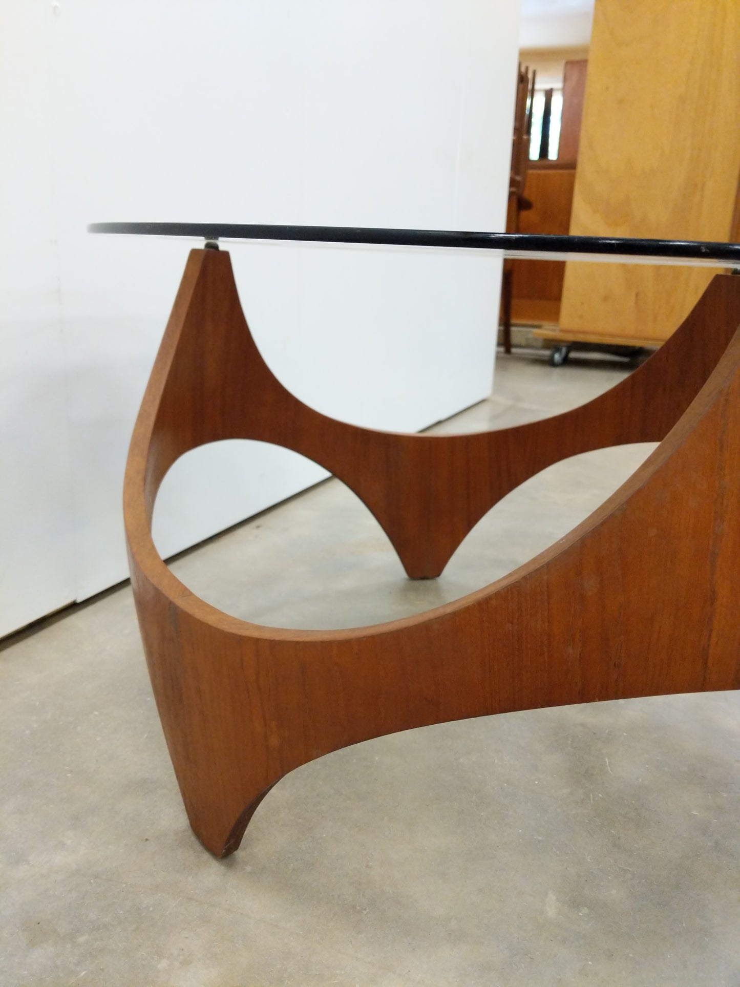Vintage Mid Century Modern Teak and Glass Coffee Table
