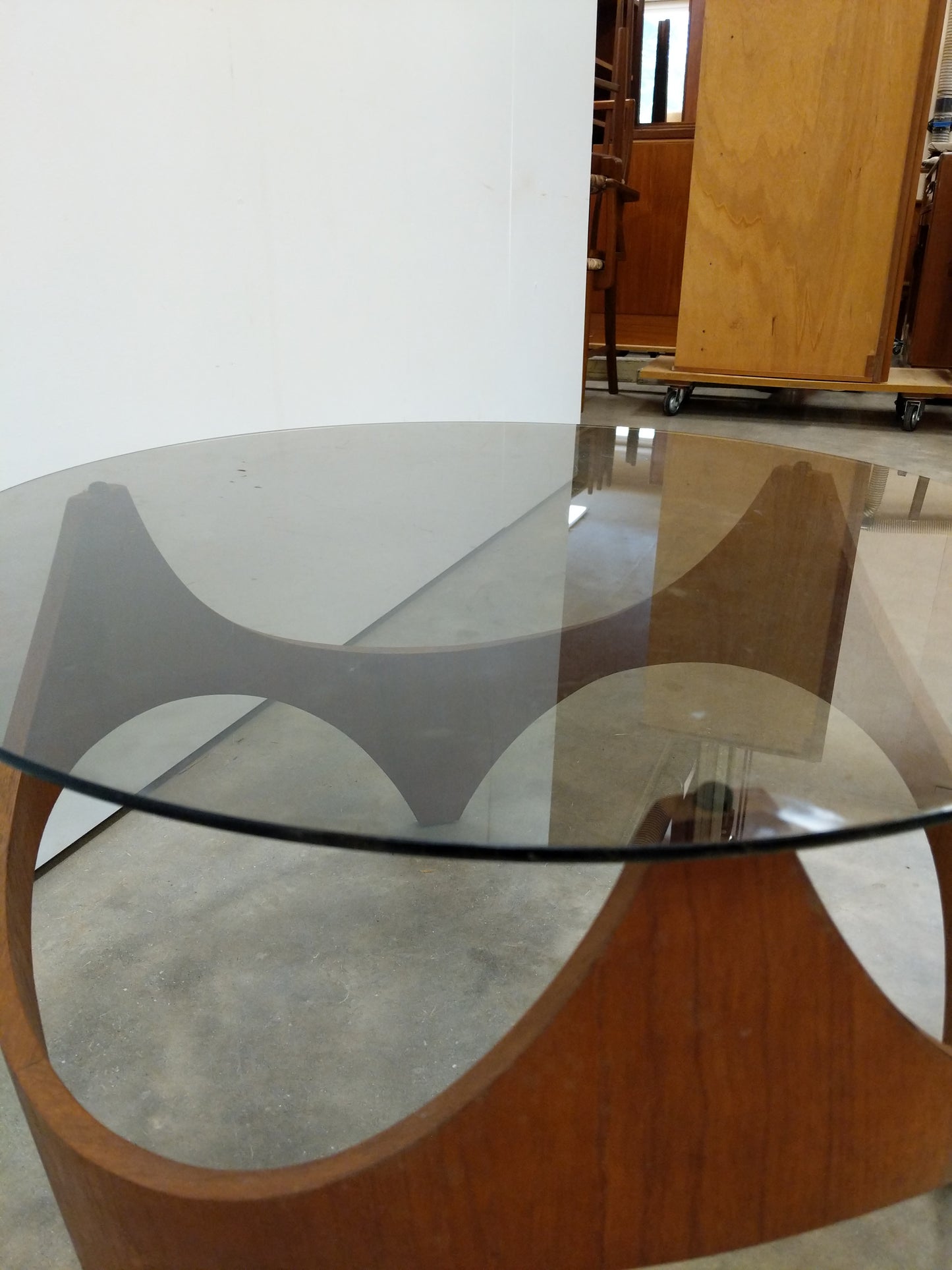 Vintage Mid Century Modern Teak and Glass Coffee Table