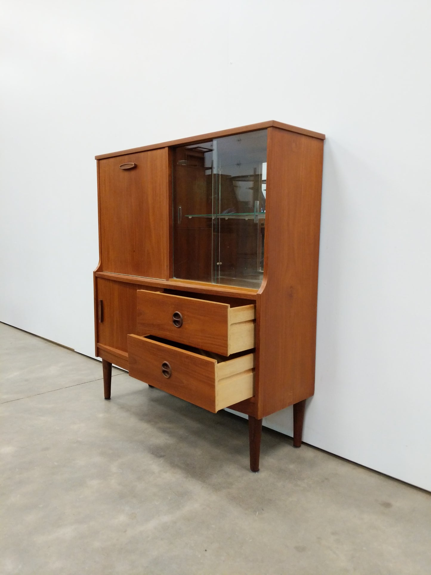 Vintage Mid Century Modern Teak Bar Cabinet by Doncraft