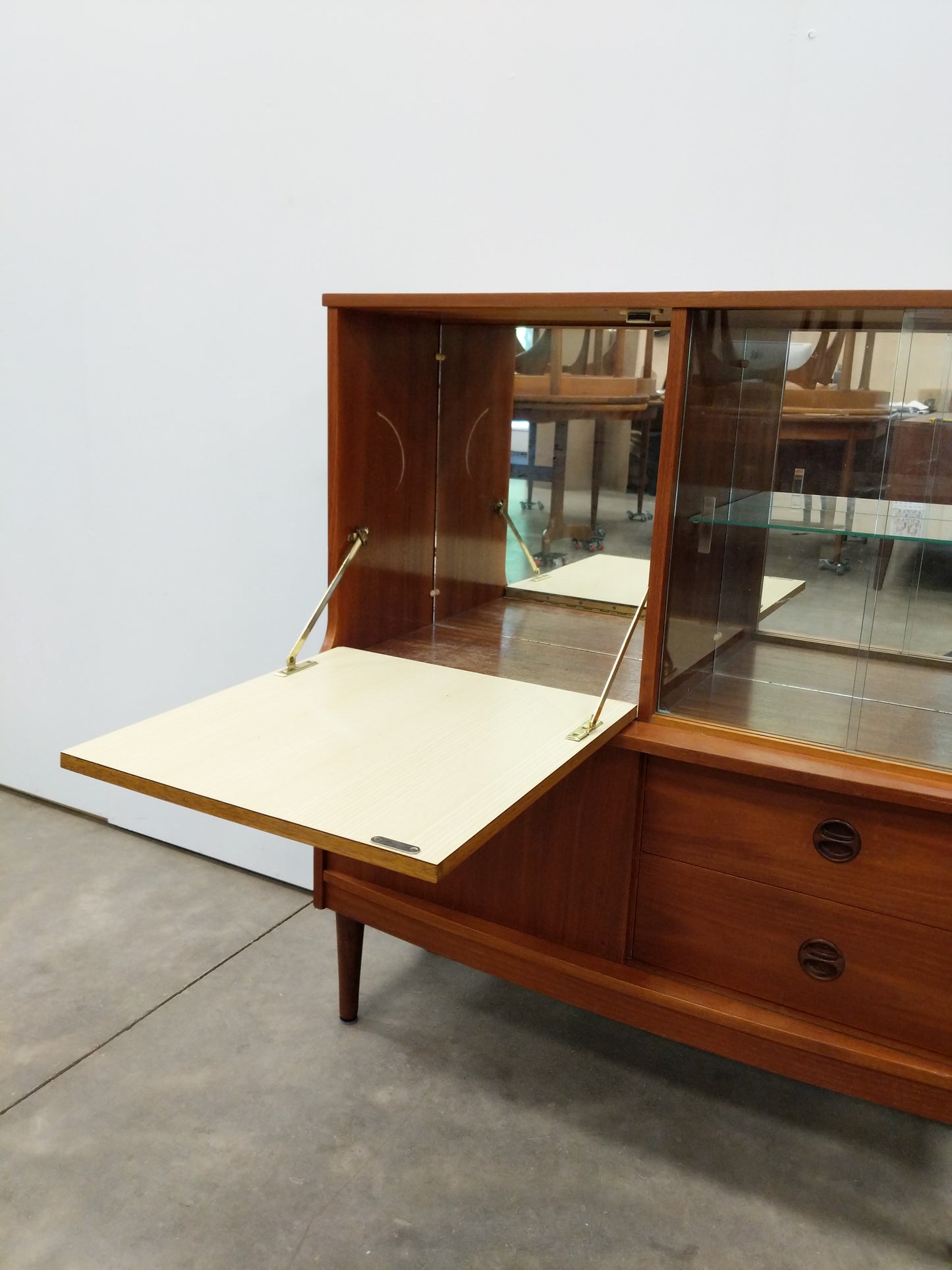 Vintage Mid Century Modern Teak Bar Cabinet by Doncraft