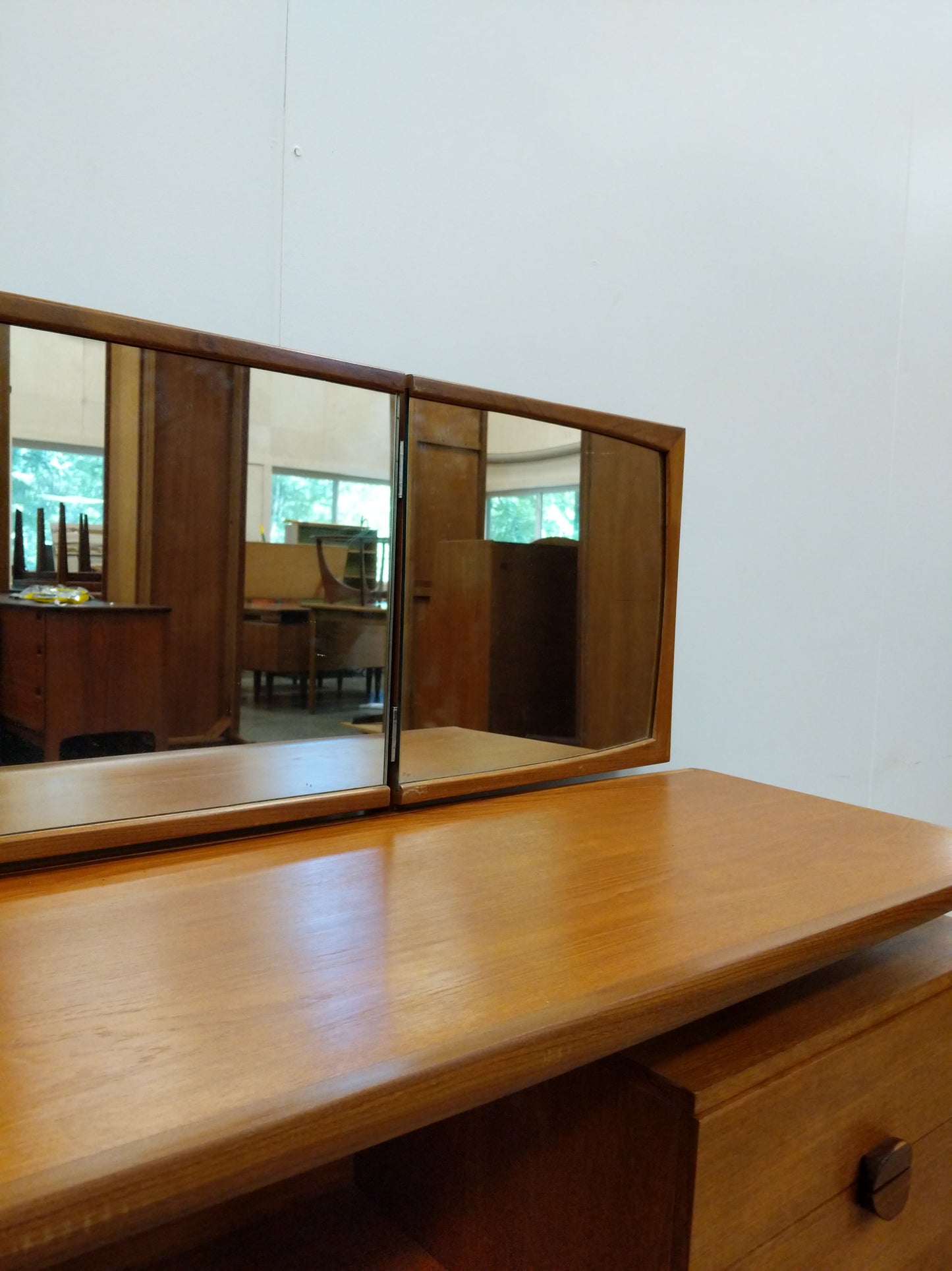Vintage Mid Century Modern Teak Vanity / Dressing Table by Durable Suites