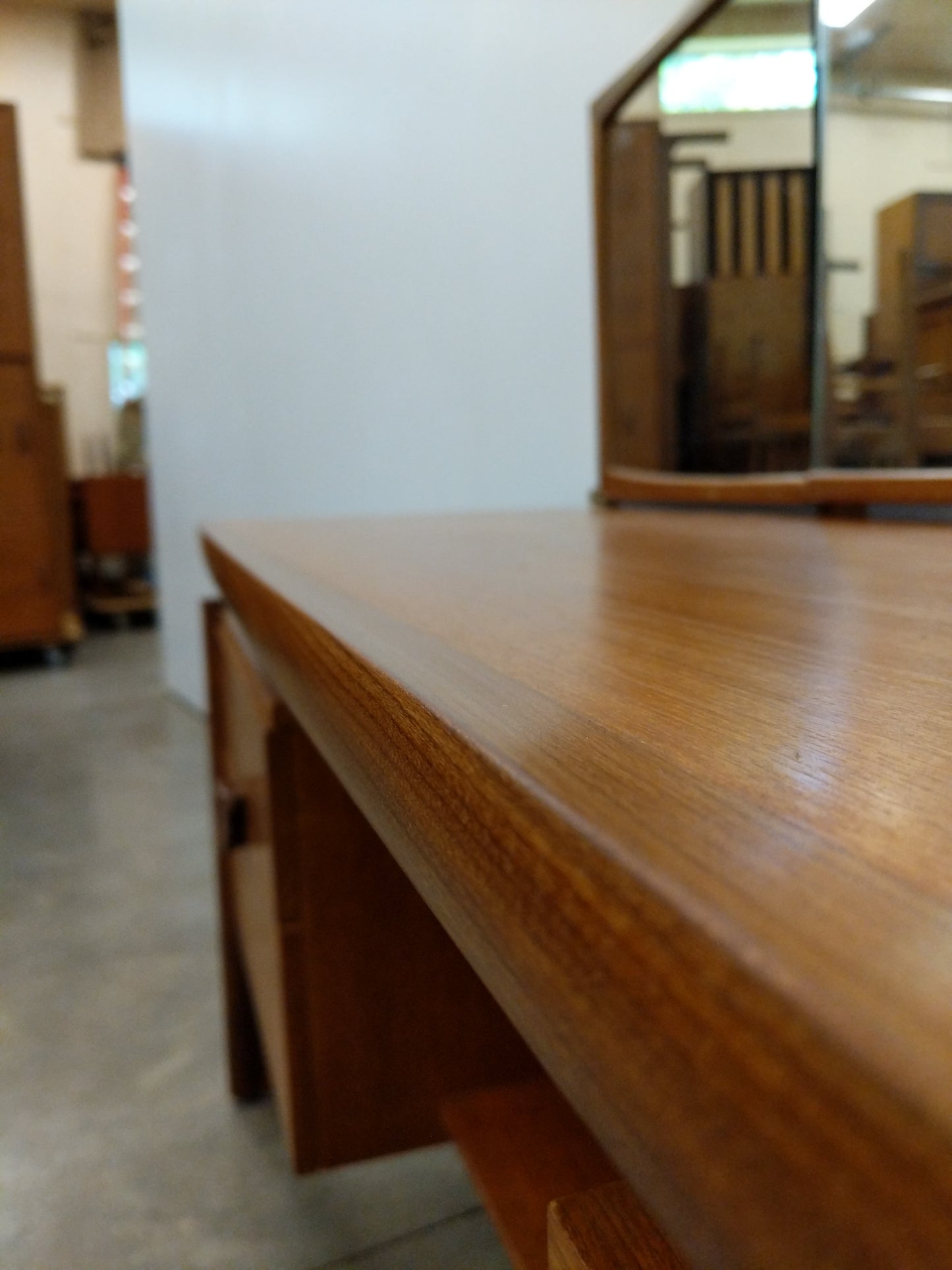 Vintage Mid Century Modern Teak Vanity / Dressing Table by Durable Suites