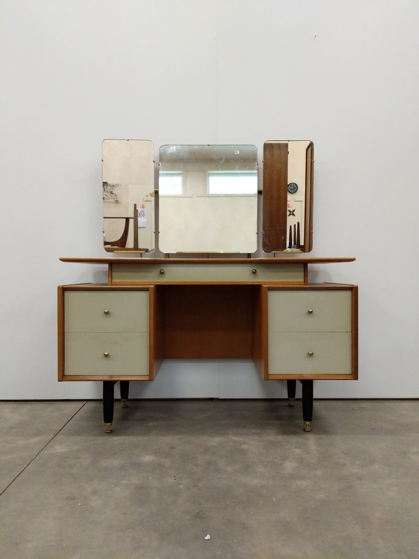 Vintage Mid Century Modern Oak Vanity / Dressing Table by G Plan
