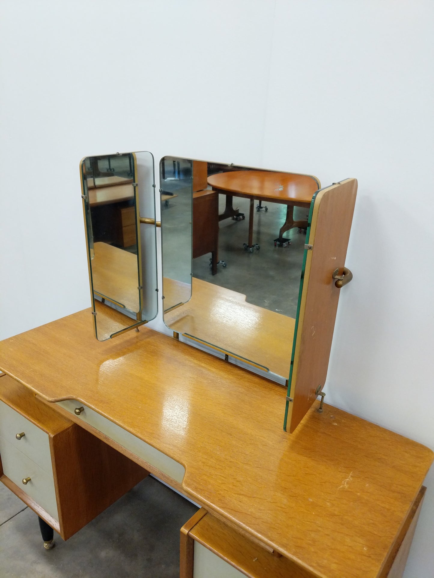 Vintage Mid Century Modern Oak Vanity / Dressing Table by G Plan
