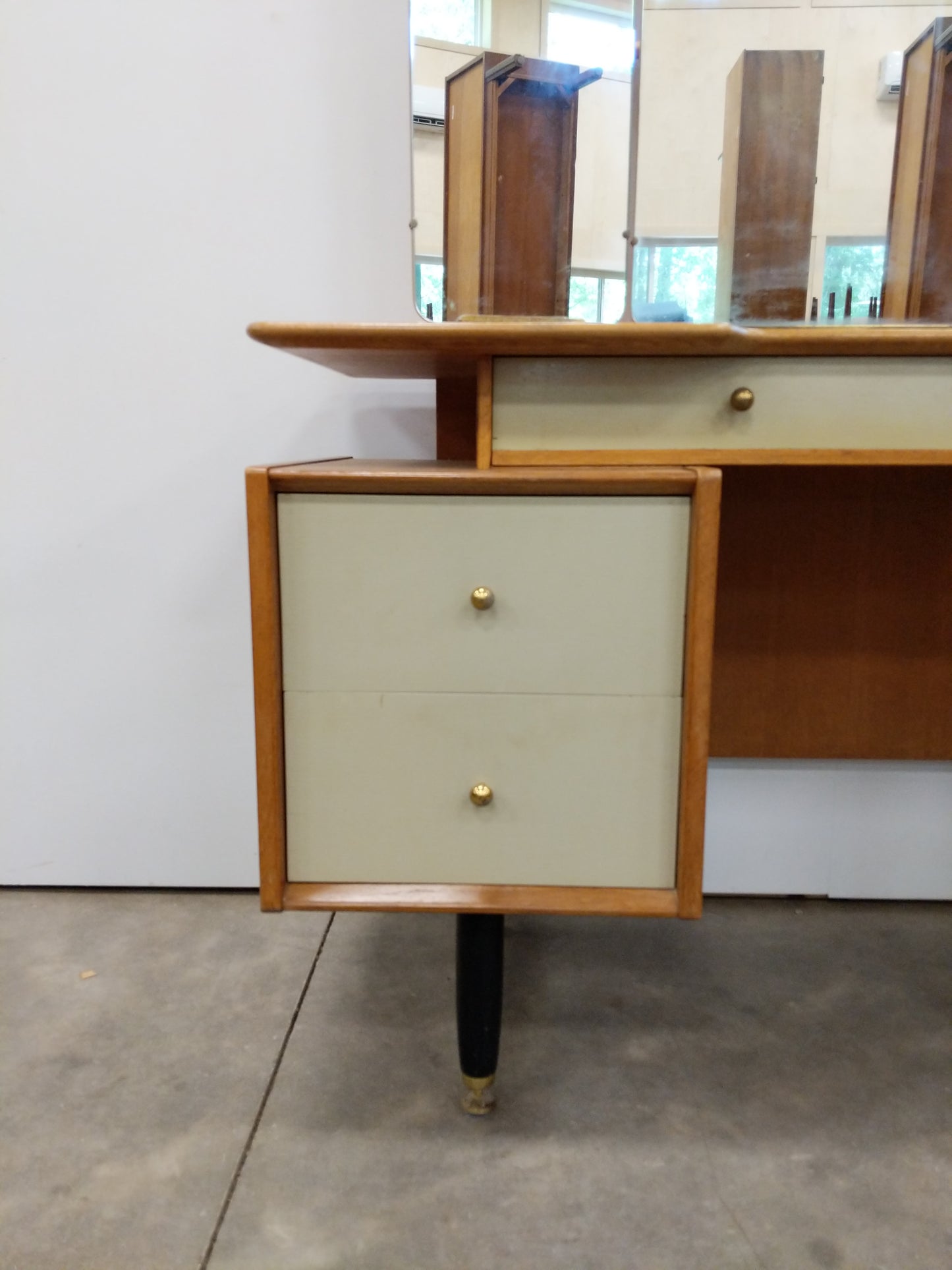 Vintage Mid Century Modern Oak Vanity / Dressing Table by G Plan