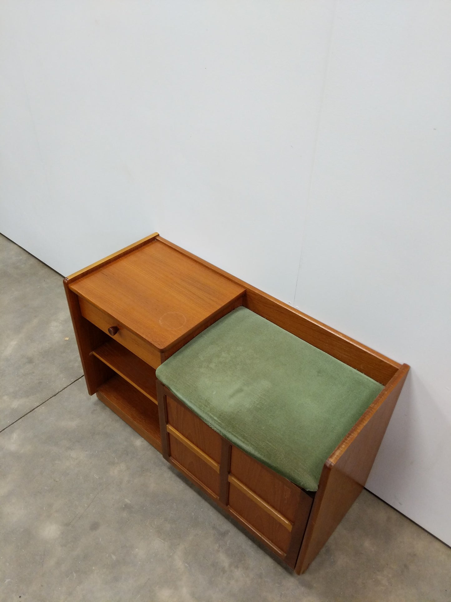 Vintage Mid Century Modern Teak Entry Bench by Parker Knoll