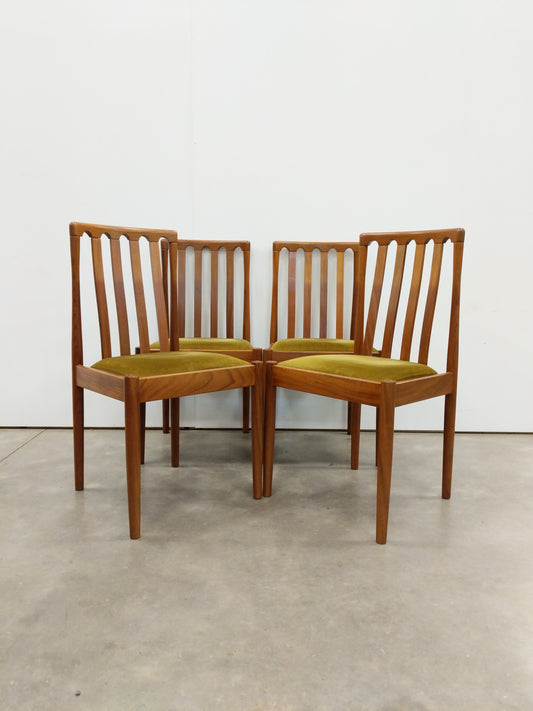 Set of 4 Vintage Mid Century Modern Dining Chairs by Meredew