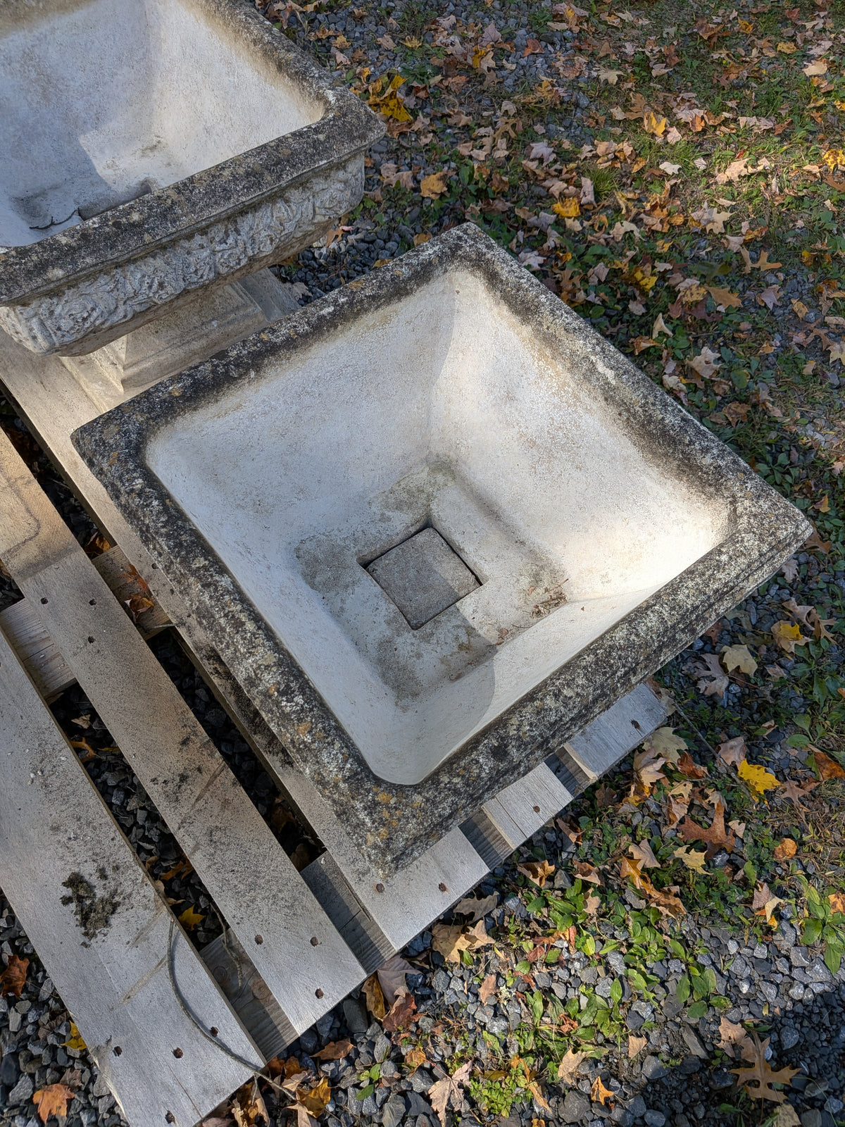 2 British Cast Stone Planters / Jardinieres