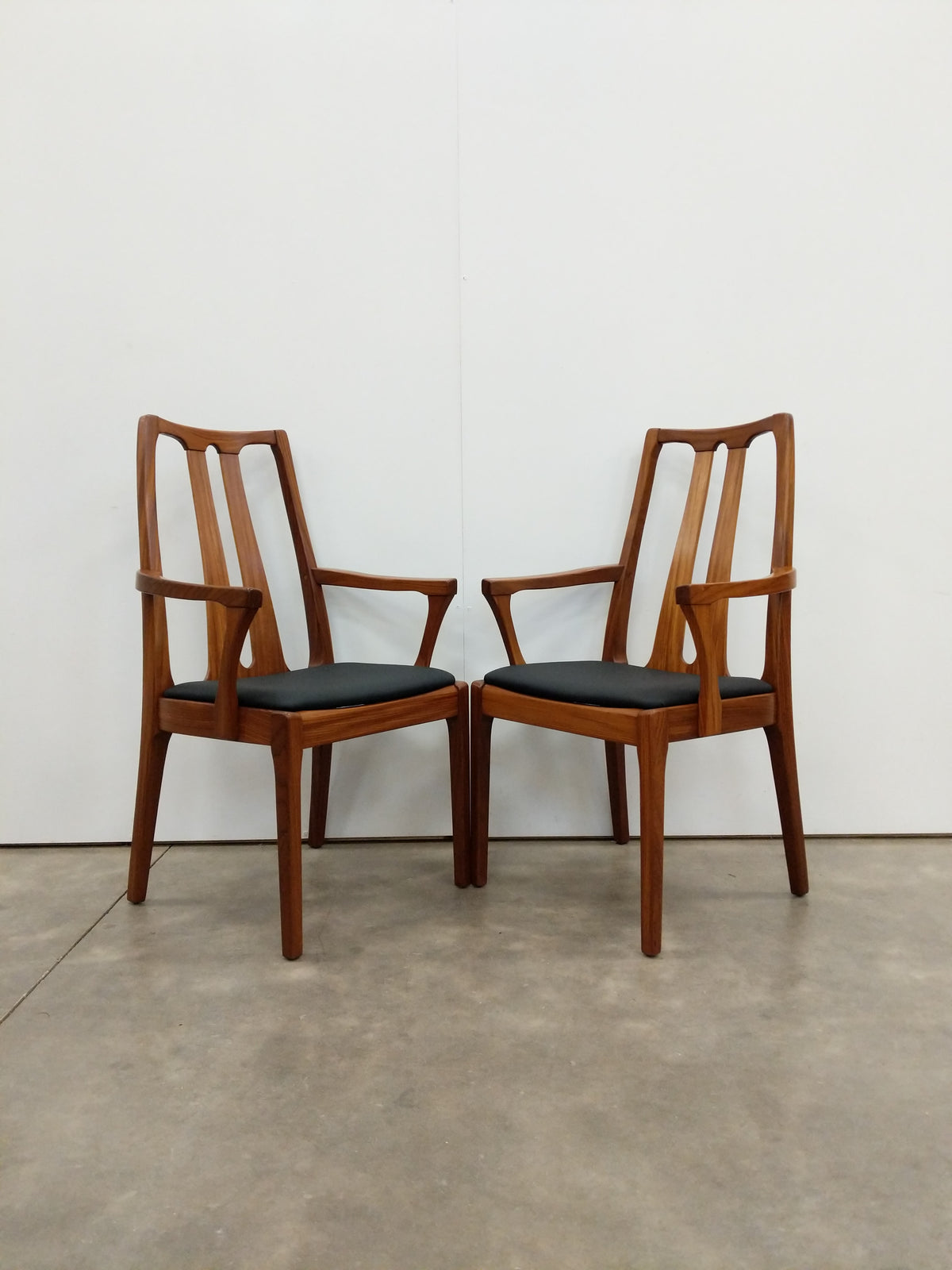 Pair of Vintage Teak Nathan Mid Century Modern Armchairs