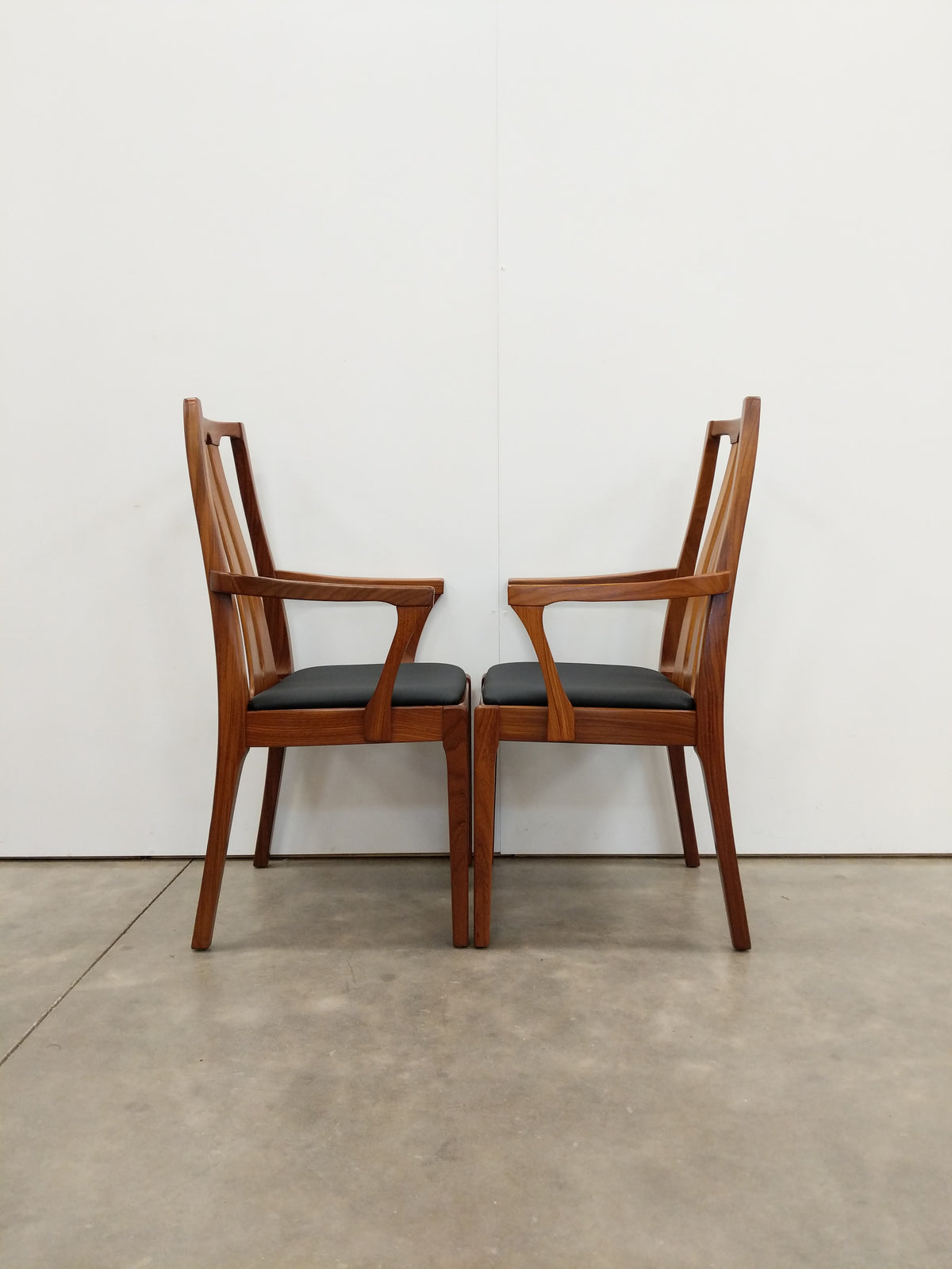 Pair of Vintage Teak Nathan Mid Century Modern Armchairs