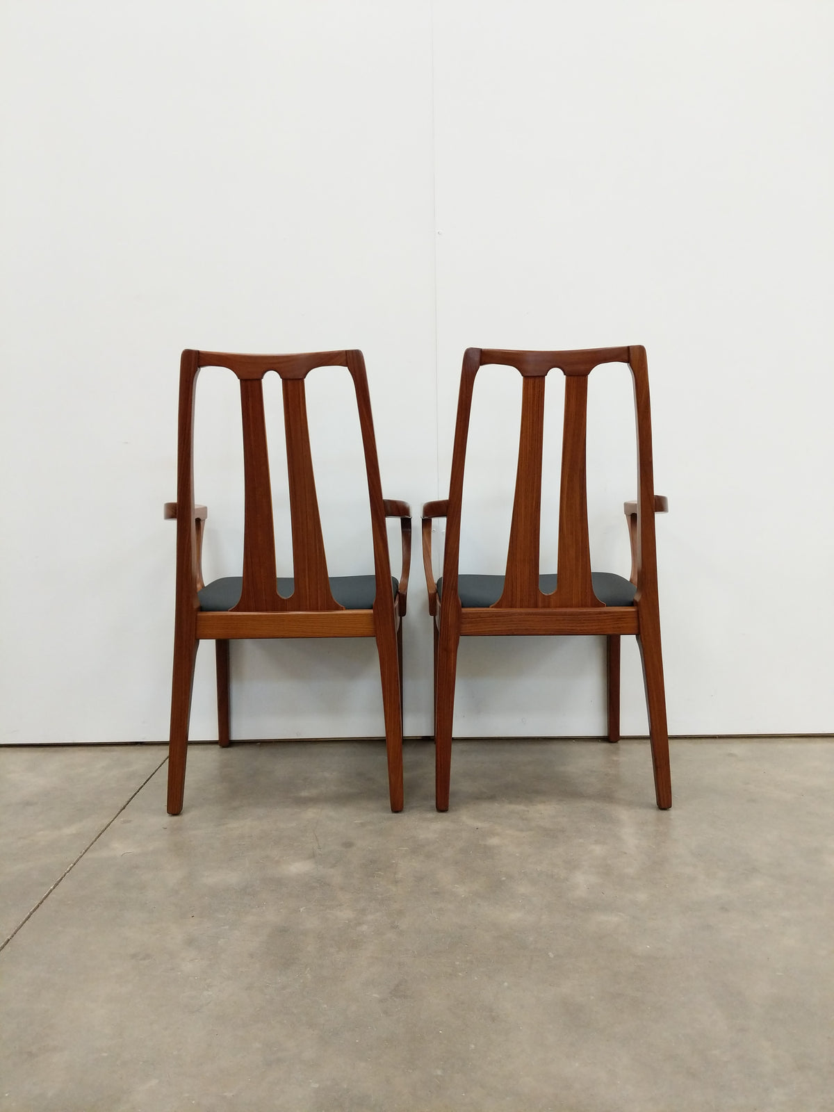 Pair of Vintage Teak Nathan Mid Century Modern Armchairs