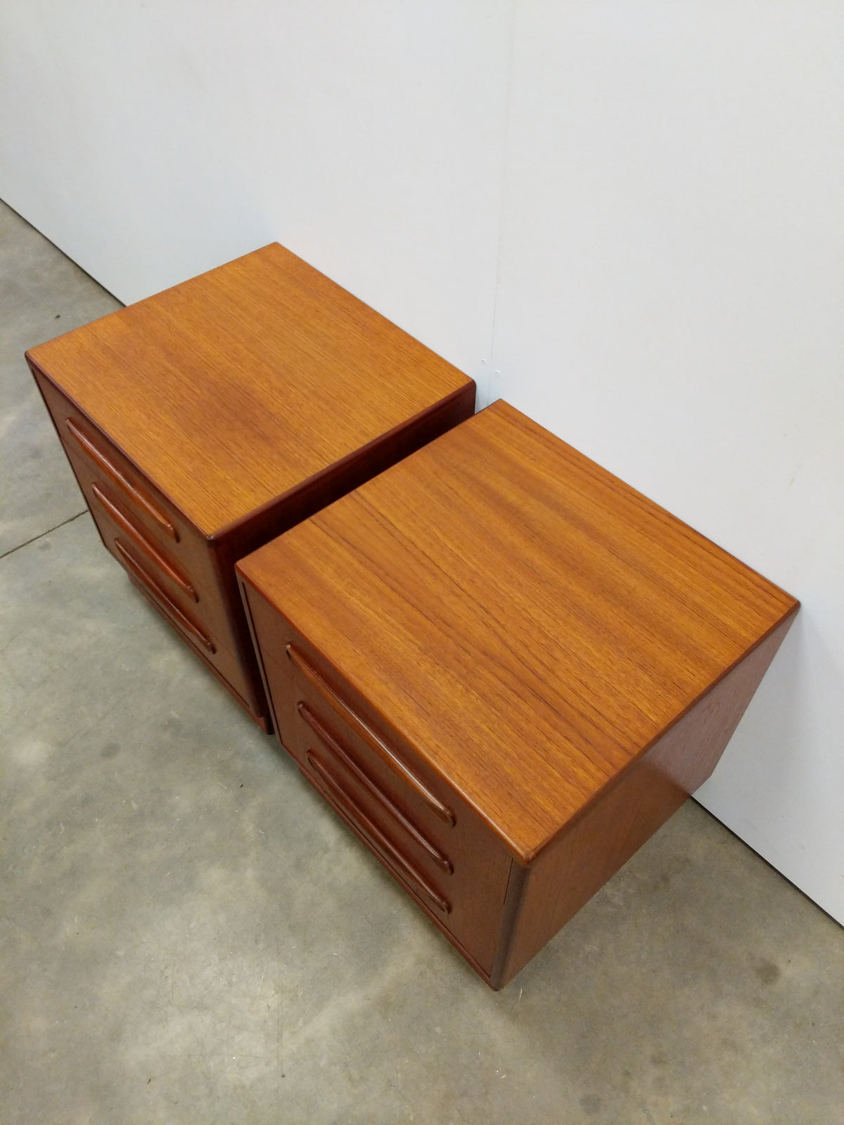 Pair of Vintage G Plan Fresco Mid Century Modern Teak Nightstands / Low Chests