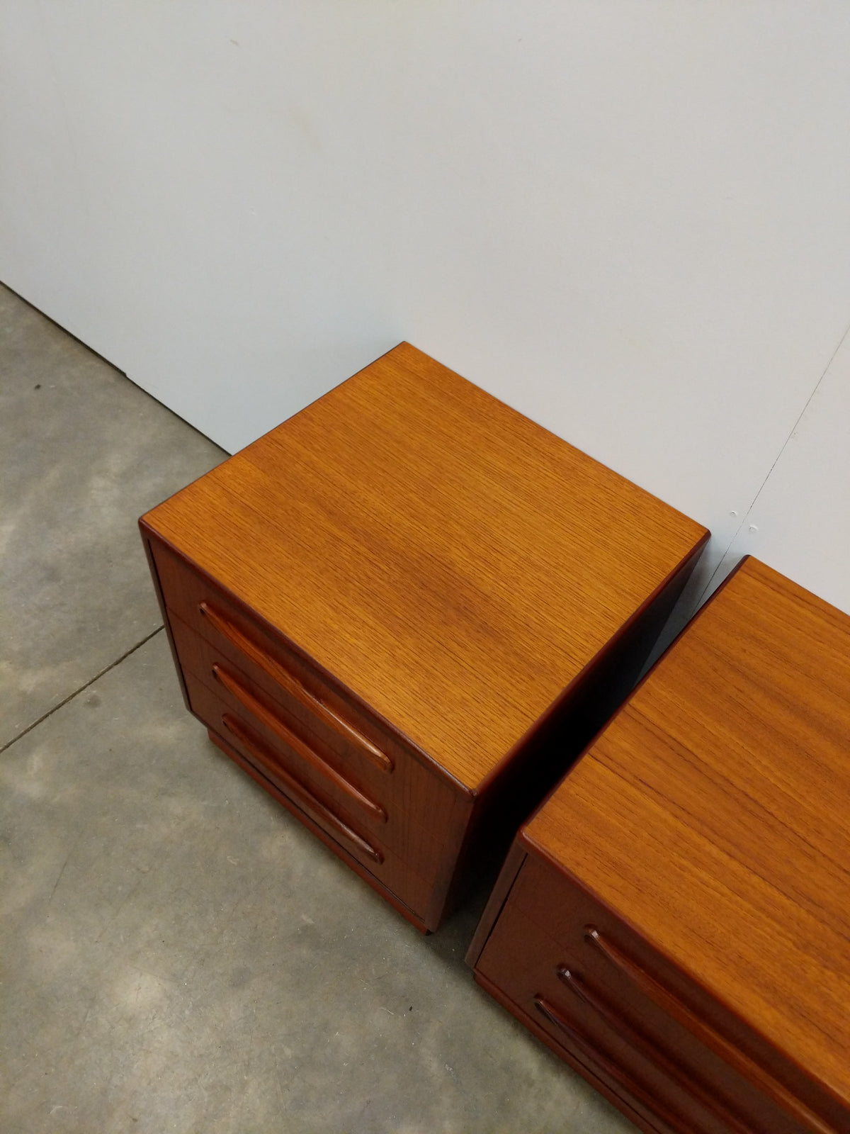 Pair of Vintage G Plan Fresco Mid Century Modern Teak Nightstands / Low Chests