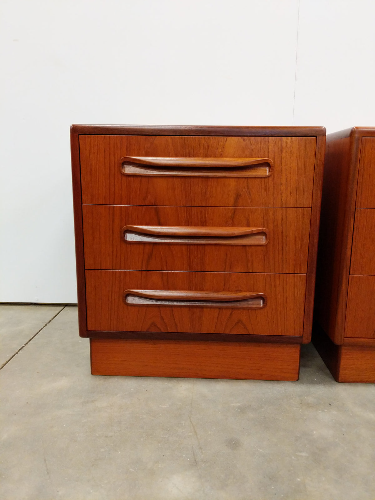 Pair of Vintage G Plan Fresco Mid Century Modern Teak Nightstands / Low Chests