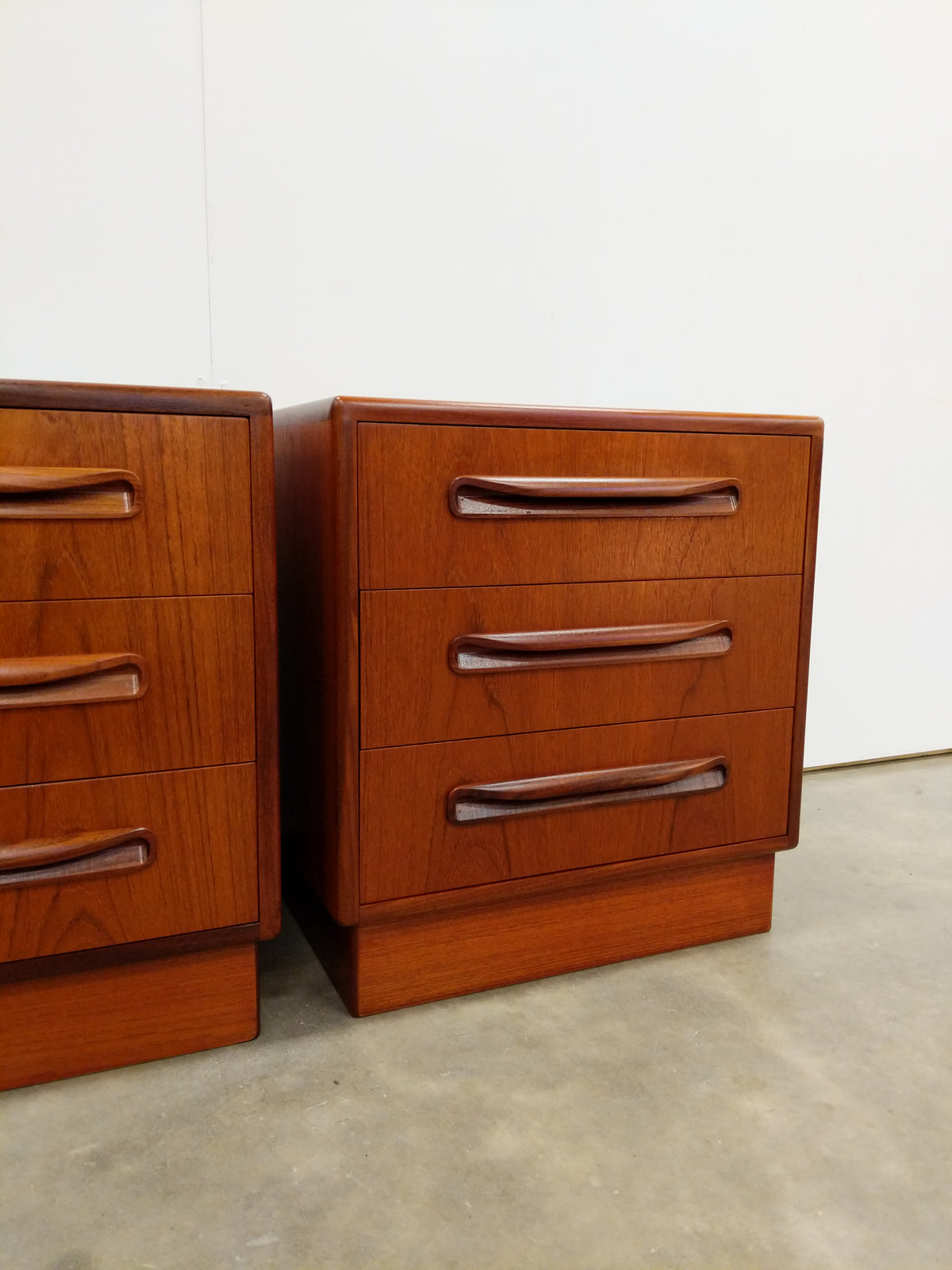 Pair of Vintage G Plan Fresco Mid Century Modern Teak Nightstands / Low Chests