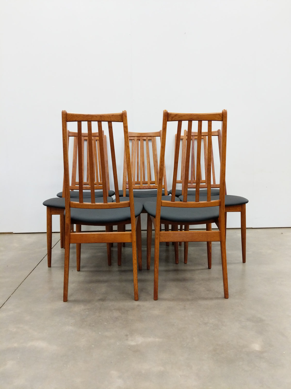 Set of 8 Vintage Mid Century Modern Teak Dining Chairs