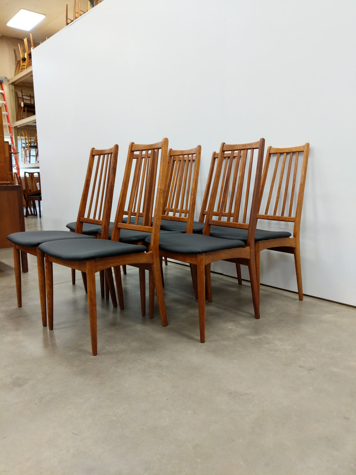 Set of 8 Vintage Mid Century Modern Teak Dining Chairs