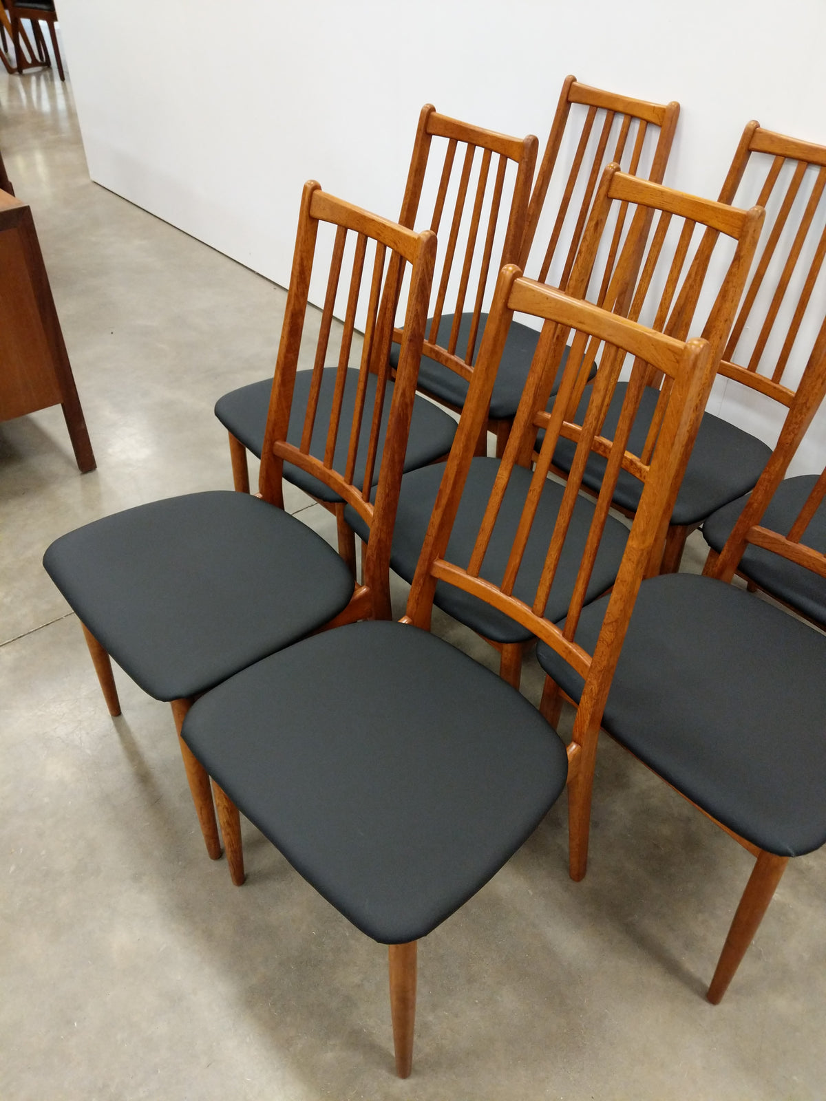 Set of 8 Vintage Mid Century Modern Teak Dining Chairs