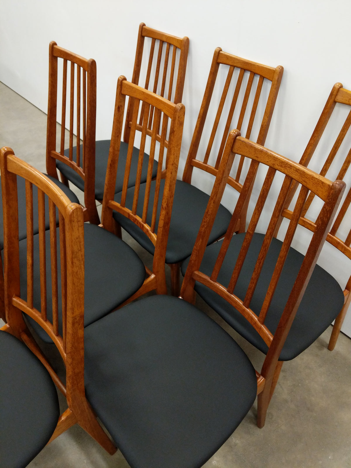 Set of 8 Vintage Mid Century Modern Teak Dining Chairs