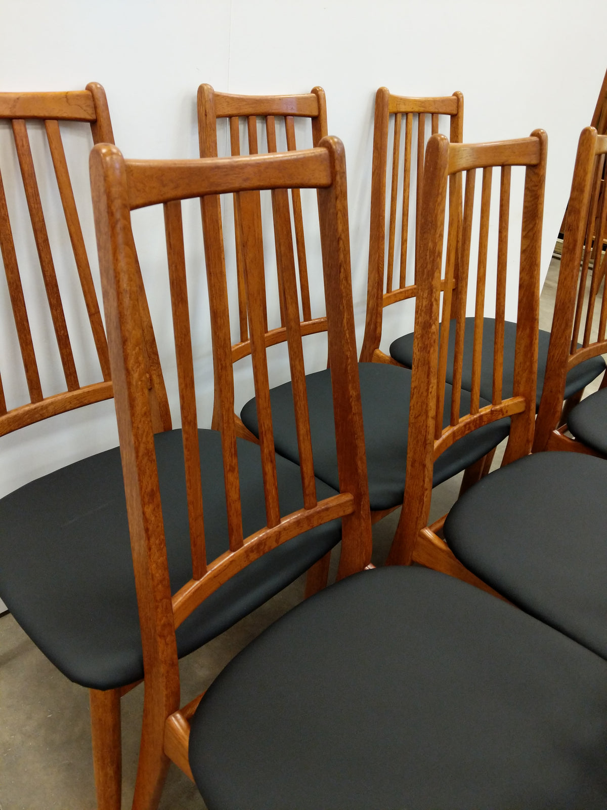 Set of 8 Vintage Mid Century Modern Teak Dining Chairs